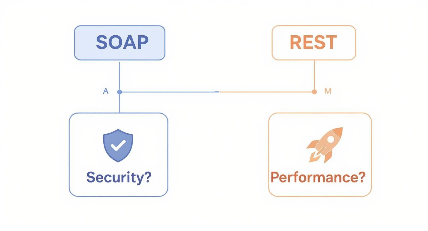 Infographic about difference between soap and restful api