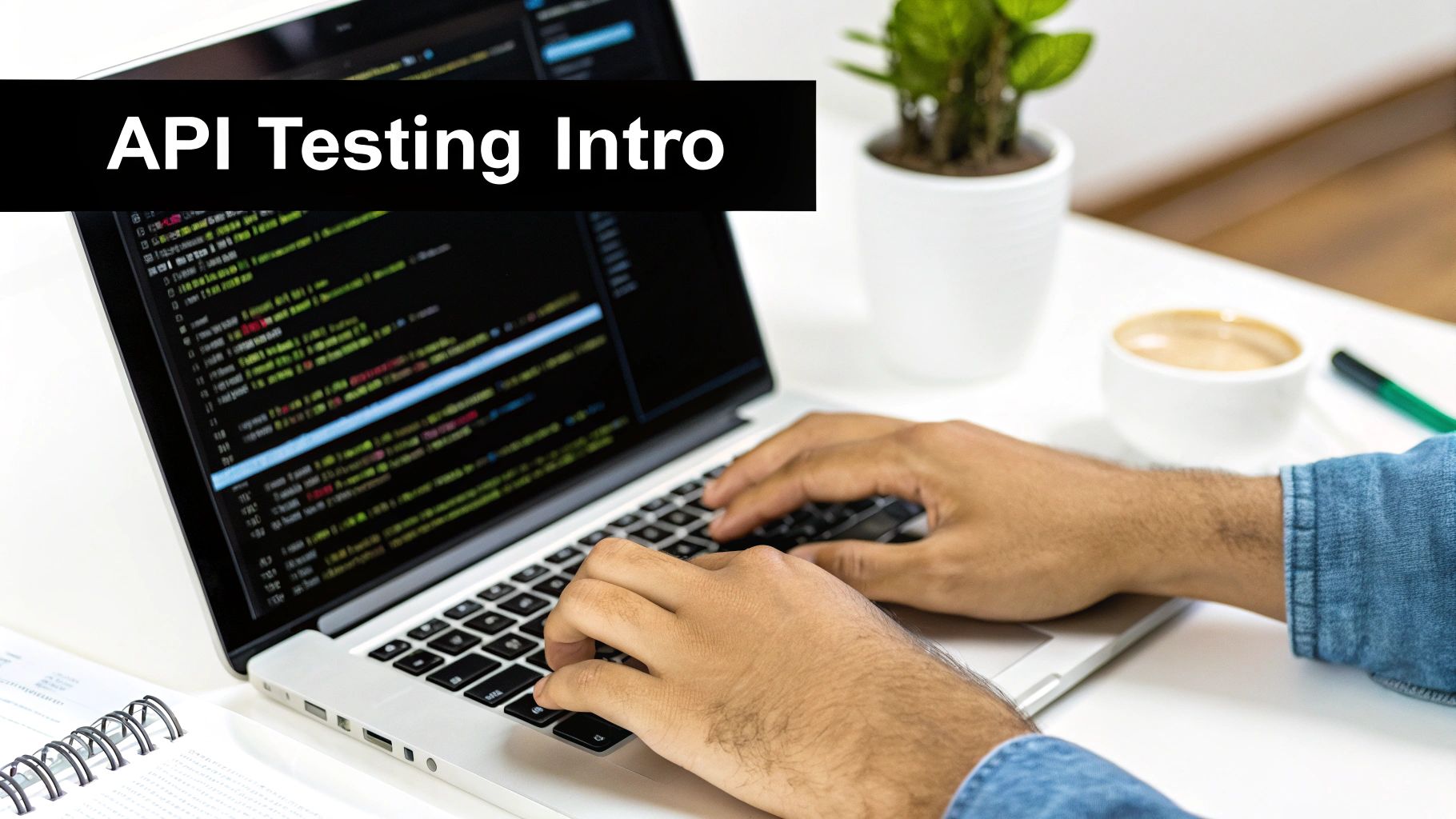 A developer looking at code on a screen, representing the focus required for API testing.