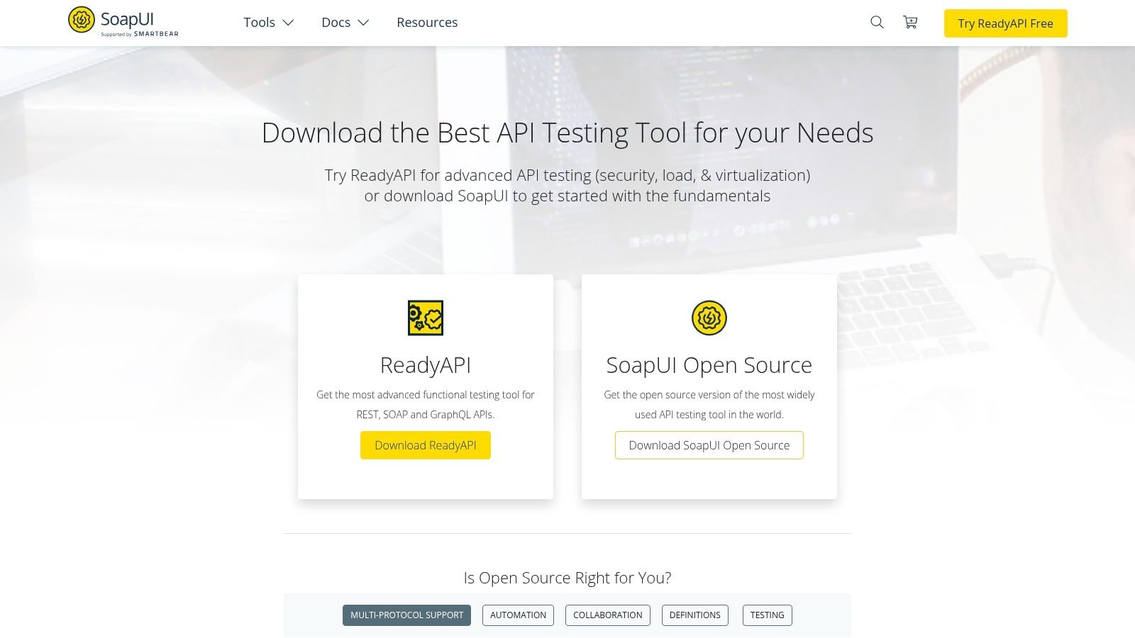 SmartBear SoapUI (Open Source) and ReadyAPI (commercial)