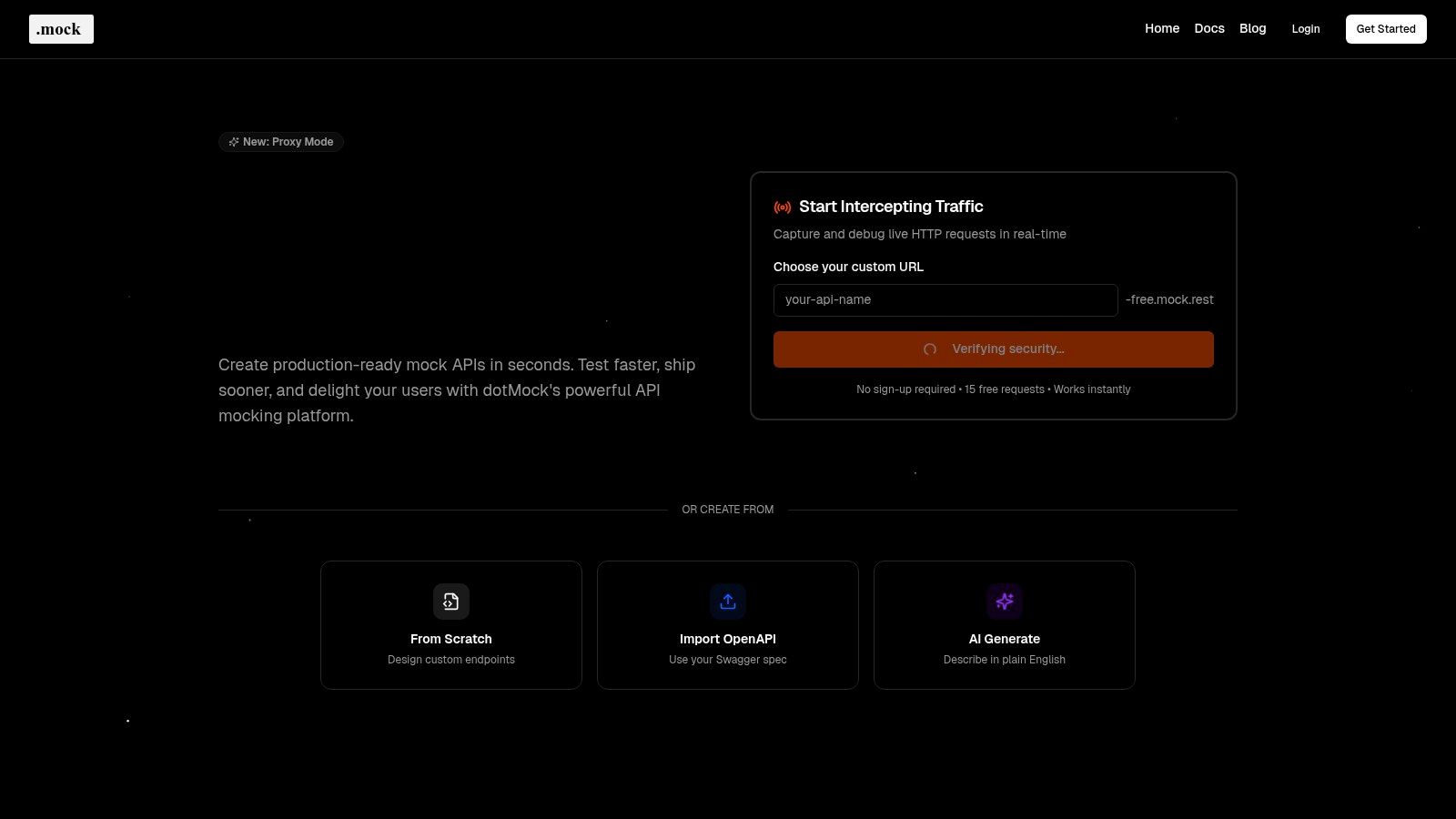 dotMock platform interface showing API mocking features