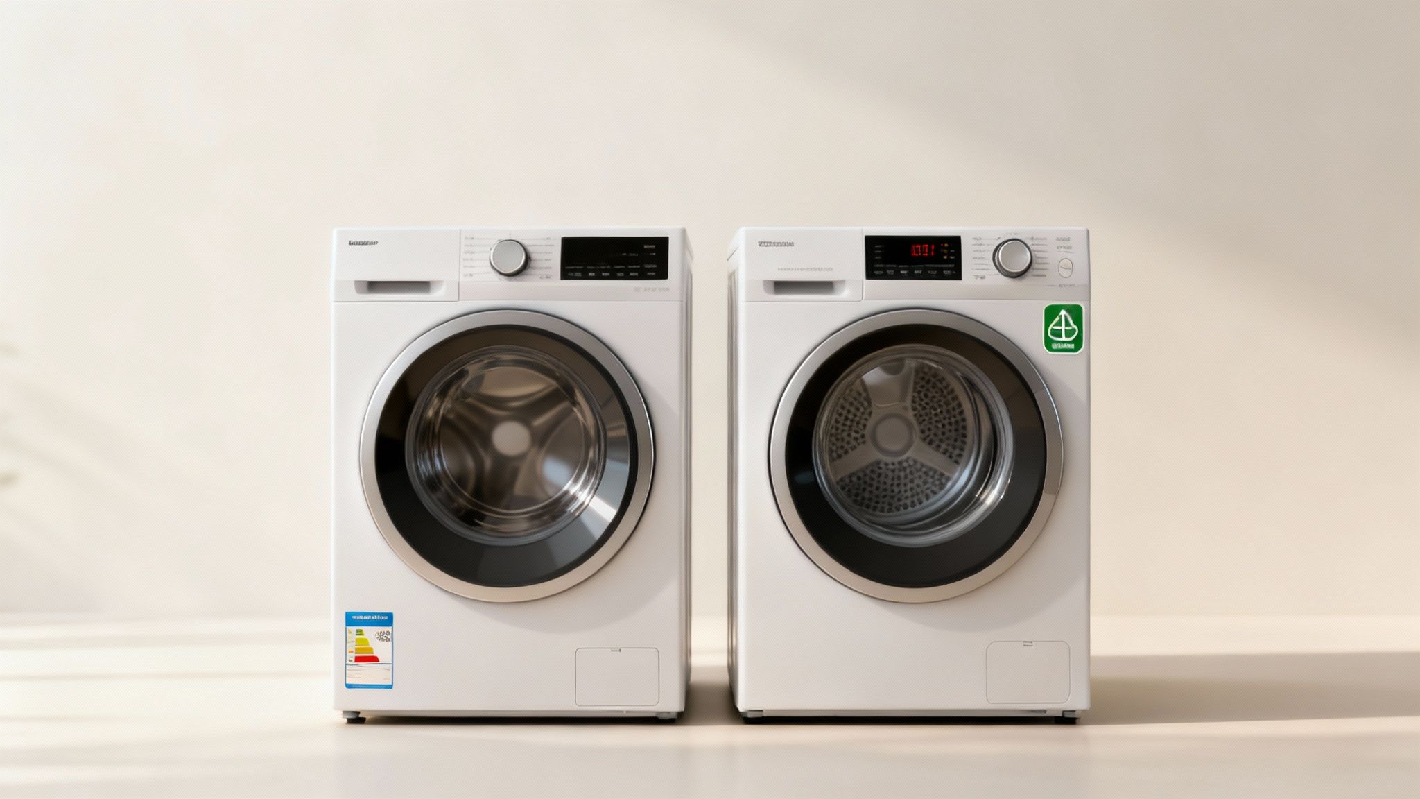 Suszarka kondensacyjna: co to znaczy i jak działa to urządzenie? Kobieta porównująca dwa modele suszarek w sklepie