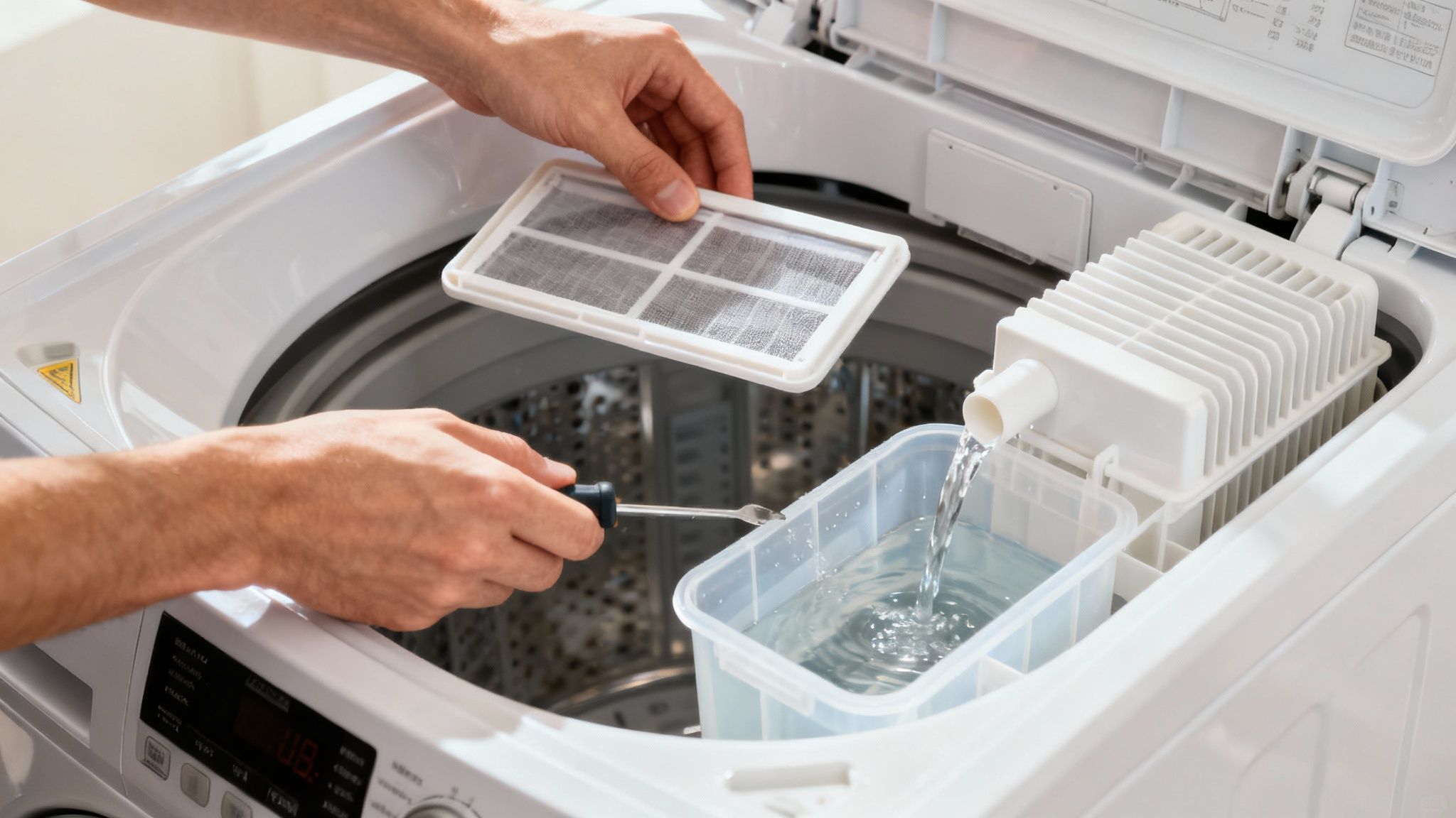 Suszarka kondensacyjna: co to znaczy i jak działa to urządzenie? Uśmiechnięta osoba składająca miękkie, suche ubrania z suszarki kondensacyjnej