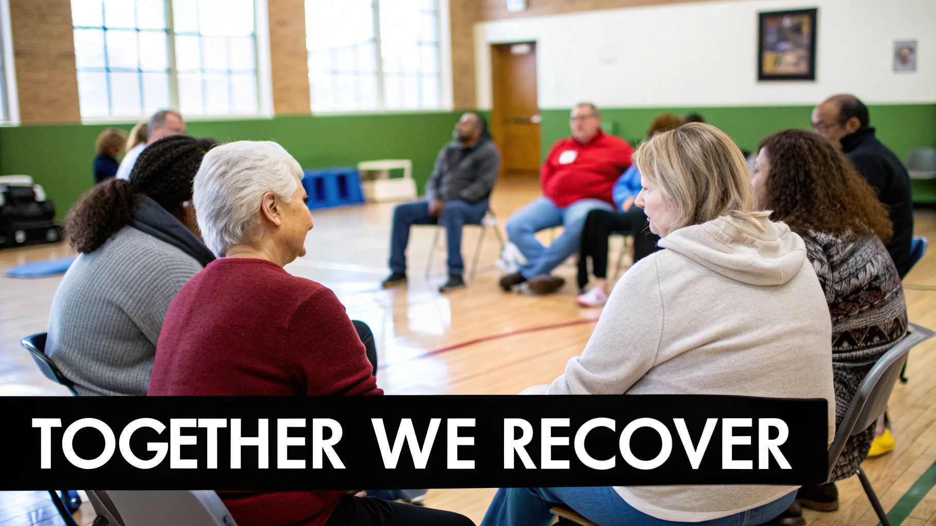 An illustration representing the community and support found in 12-Step Programs