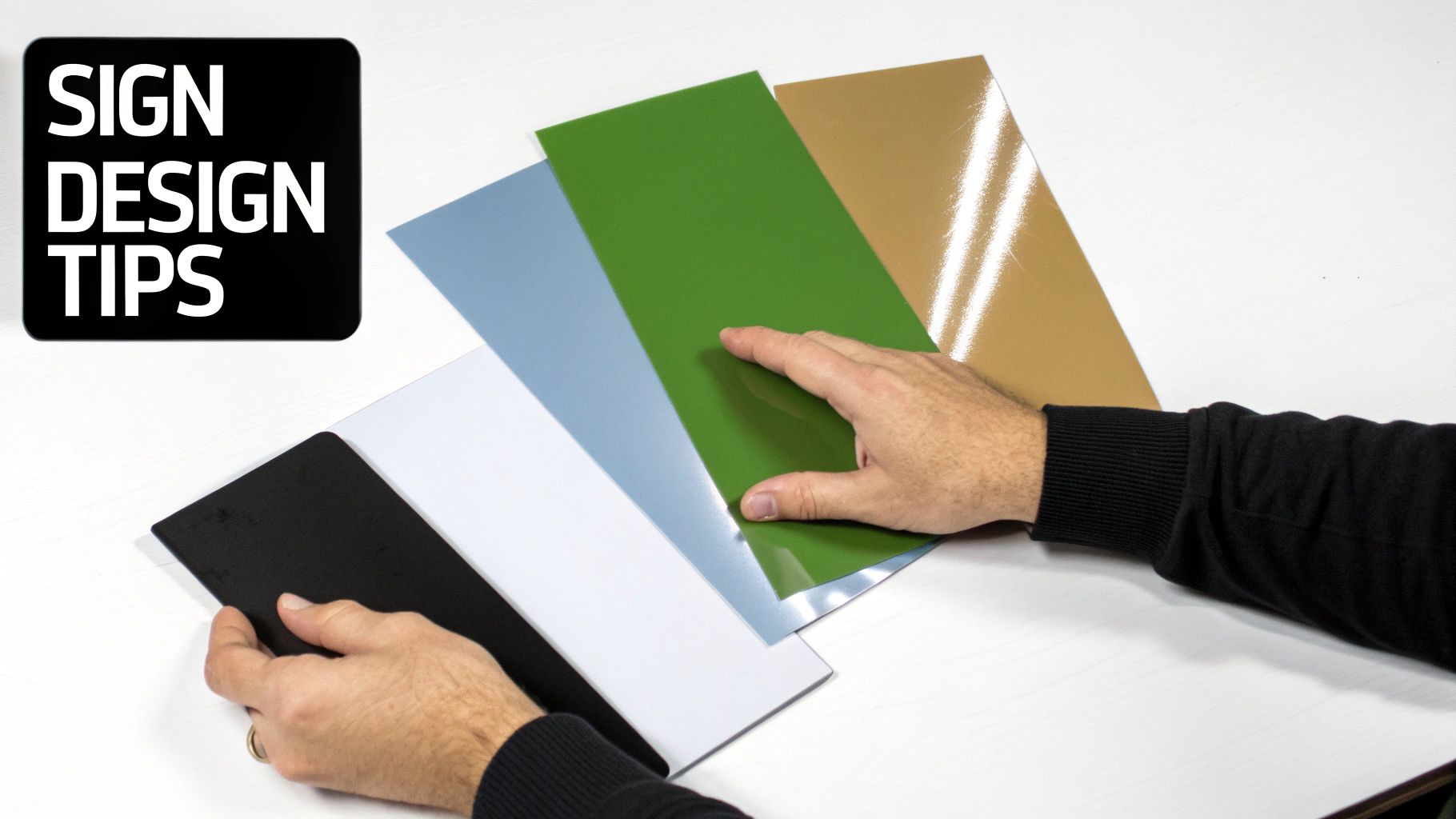 A close-up shot of a safety warning sign being installed on a wall, showcasing its clear text and durable material.