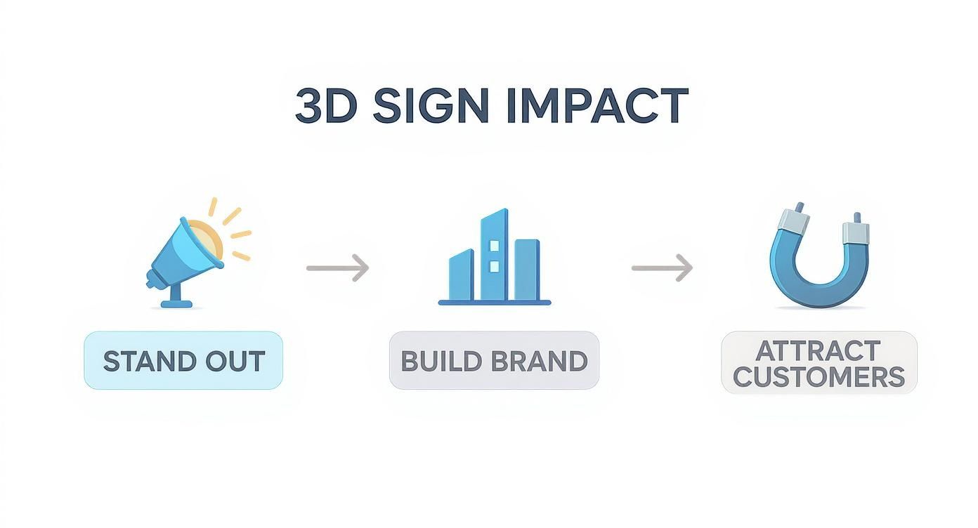 Infographic about 3d letter sign