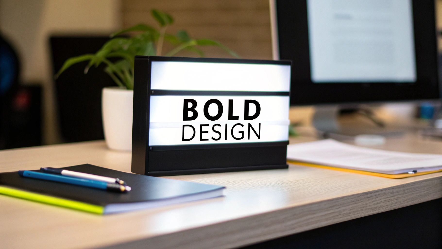 An outdoor business sign with a simple, high-contrast design.