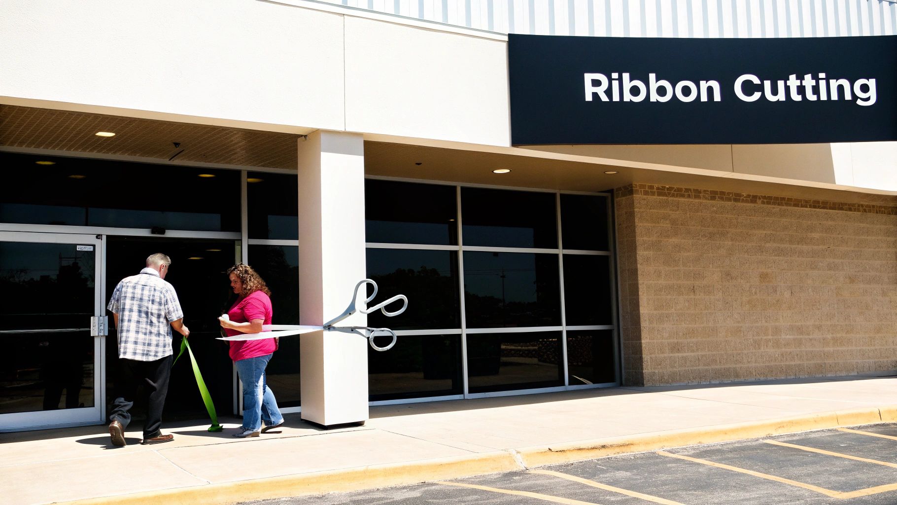 Giant Ribbon Cutting Banner