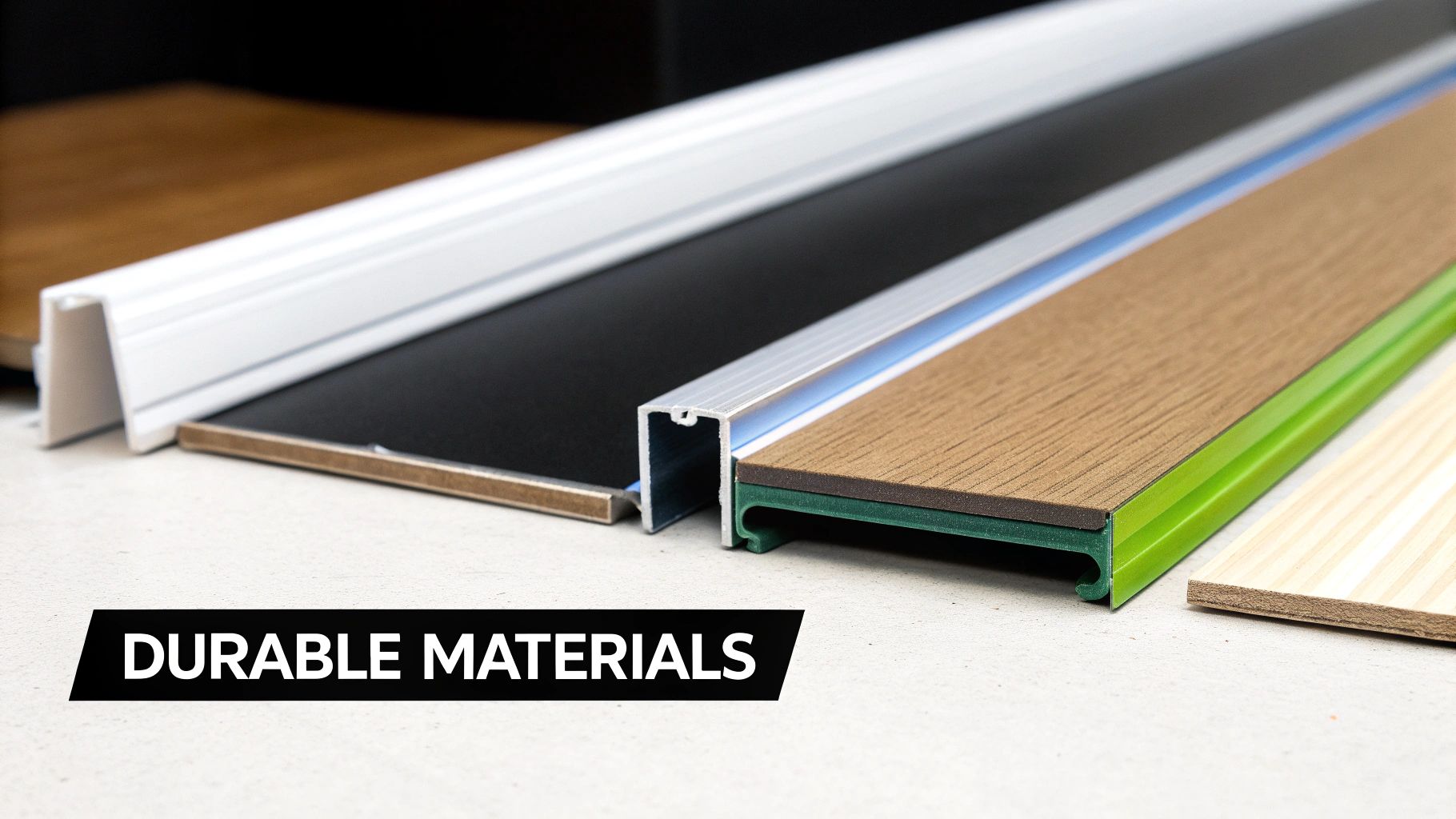 A close-up of a durable outdoor lighted box sign material.