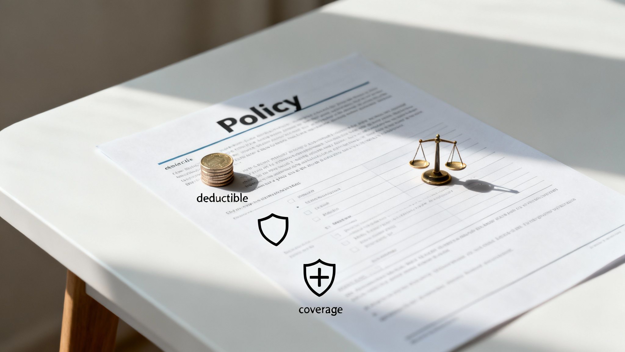 A person using a magnifying glass to examine the details of a medical insurance document.
