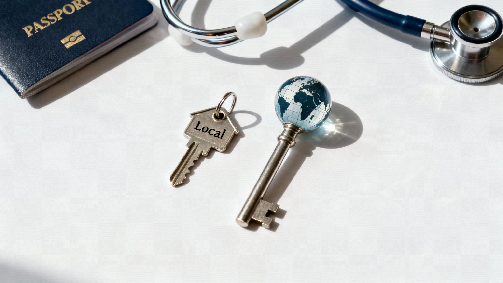 A person looking at a globe, symbolizing the need for global health coverage.