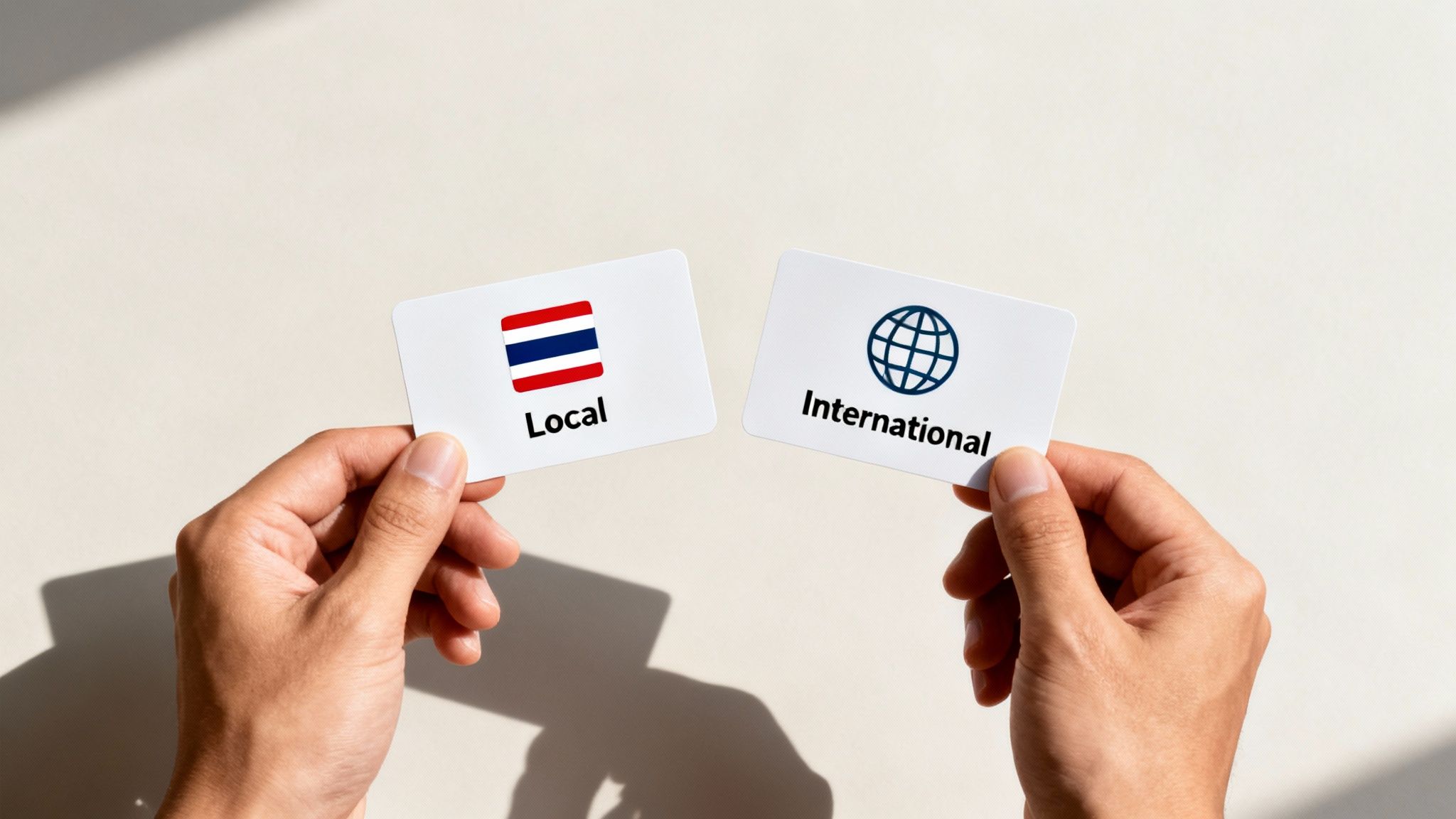 A person comparing two documents, symbolizing the choice between insurance plans.