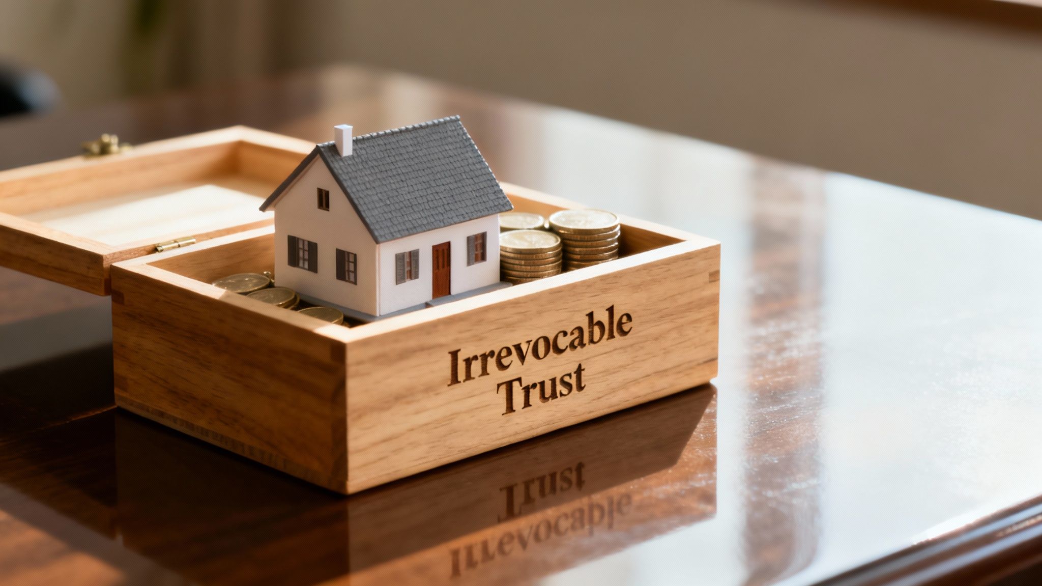 A secure vault door symbolizing a trust protecting family assets.