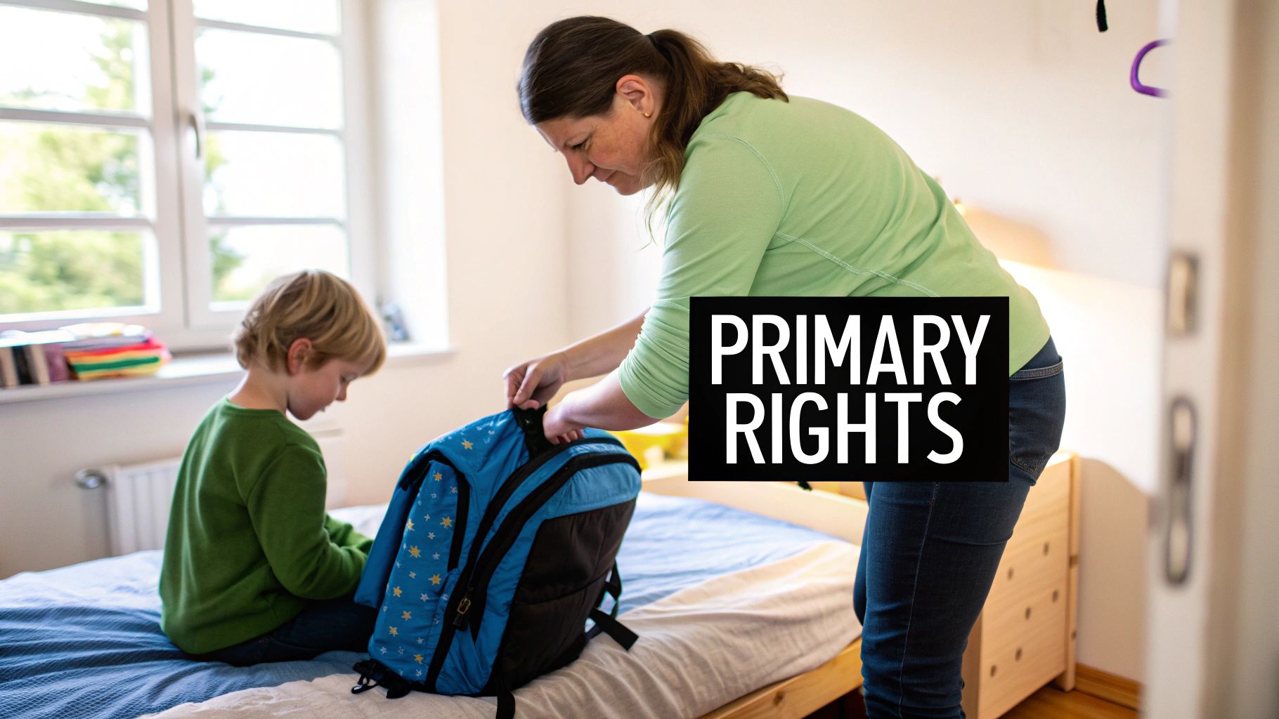 Parents playing with their child, symbolizing a stable family environment.