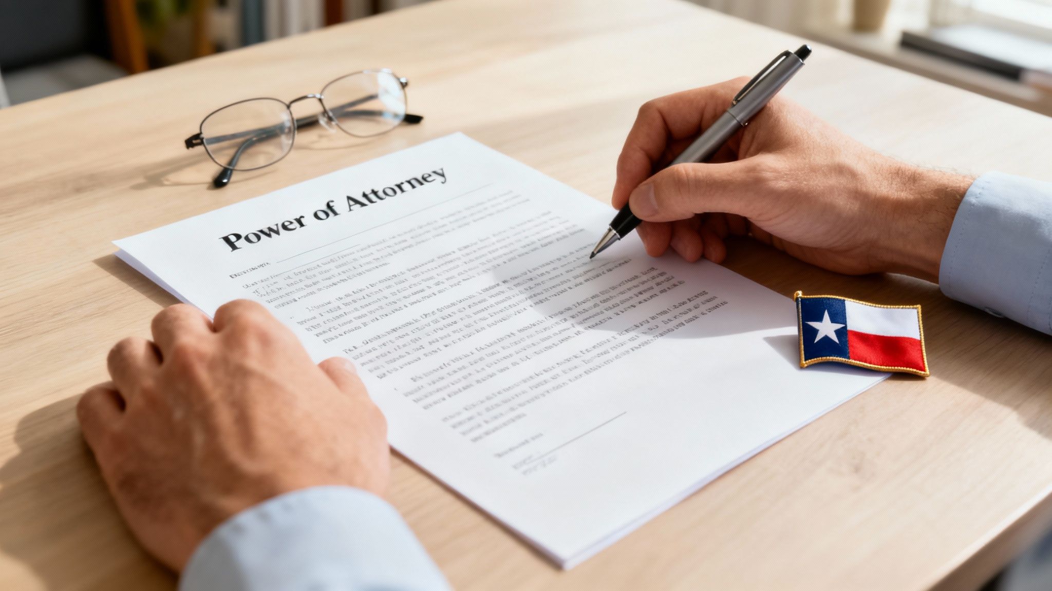 A legal document being signed