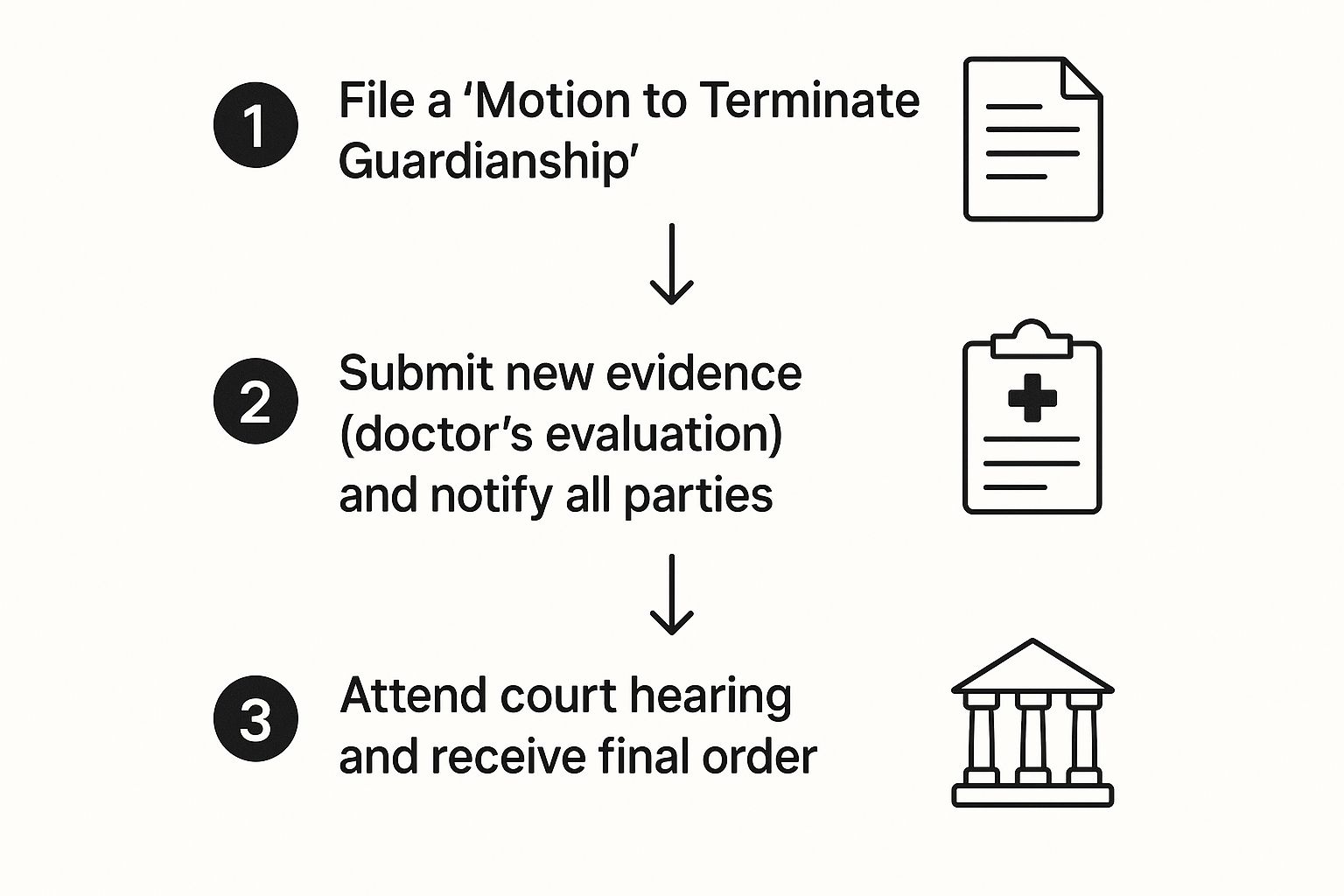Infographic about how to terminate guardianship