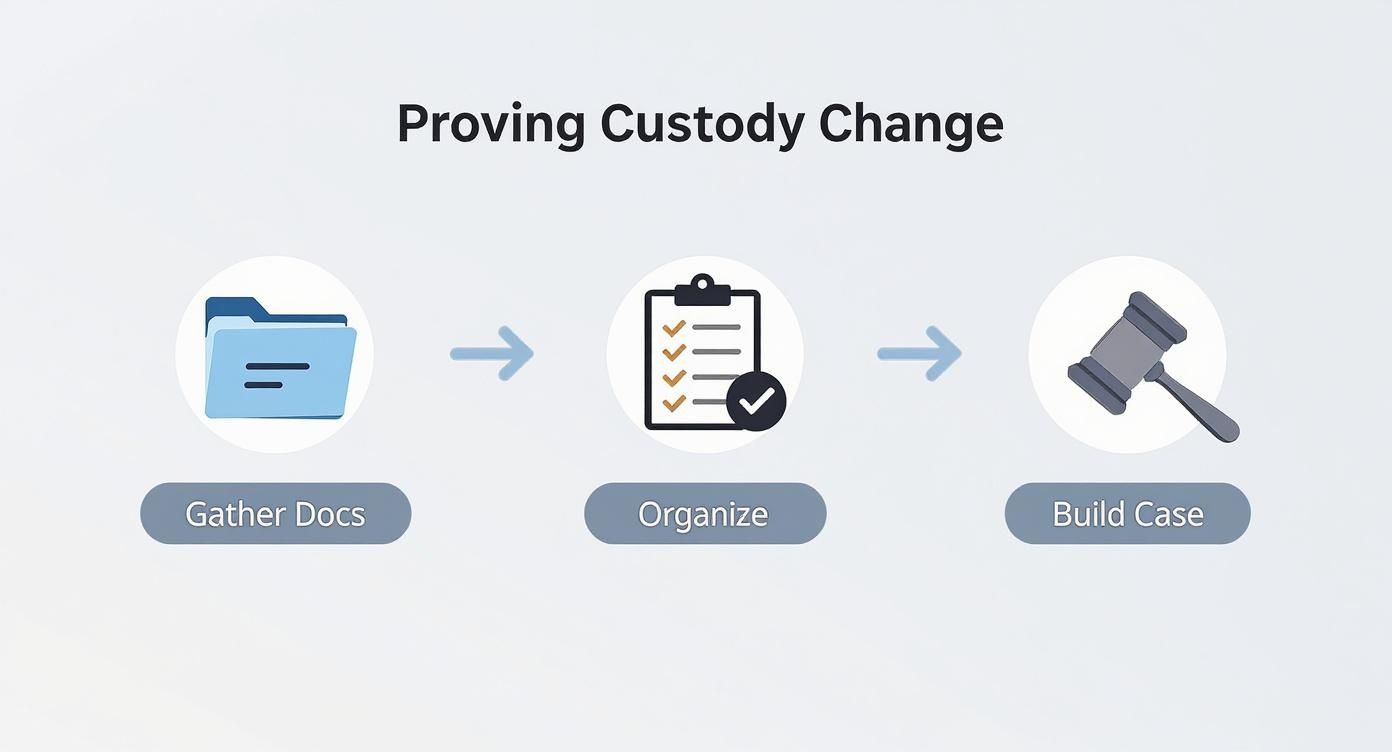 Infographic about how to change custody agreement