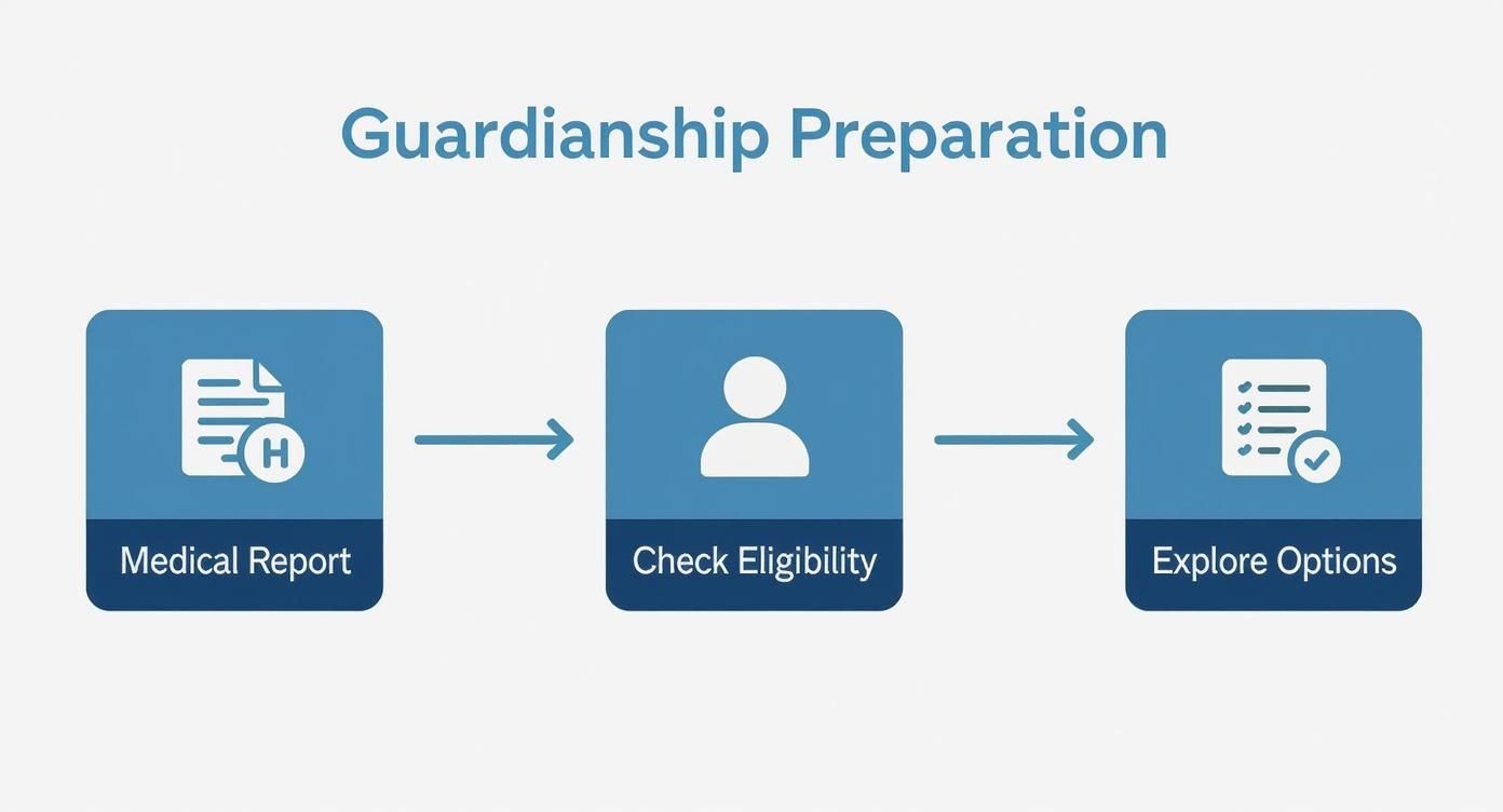 Infographic about how to apply for guardianship