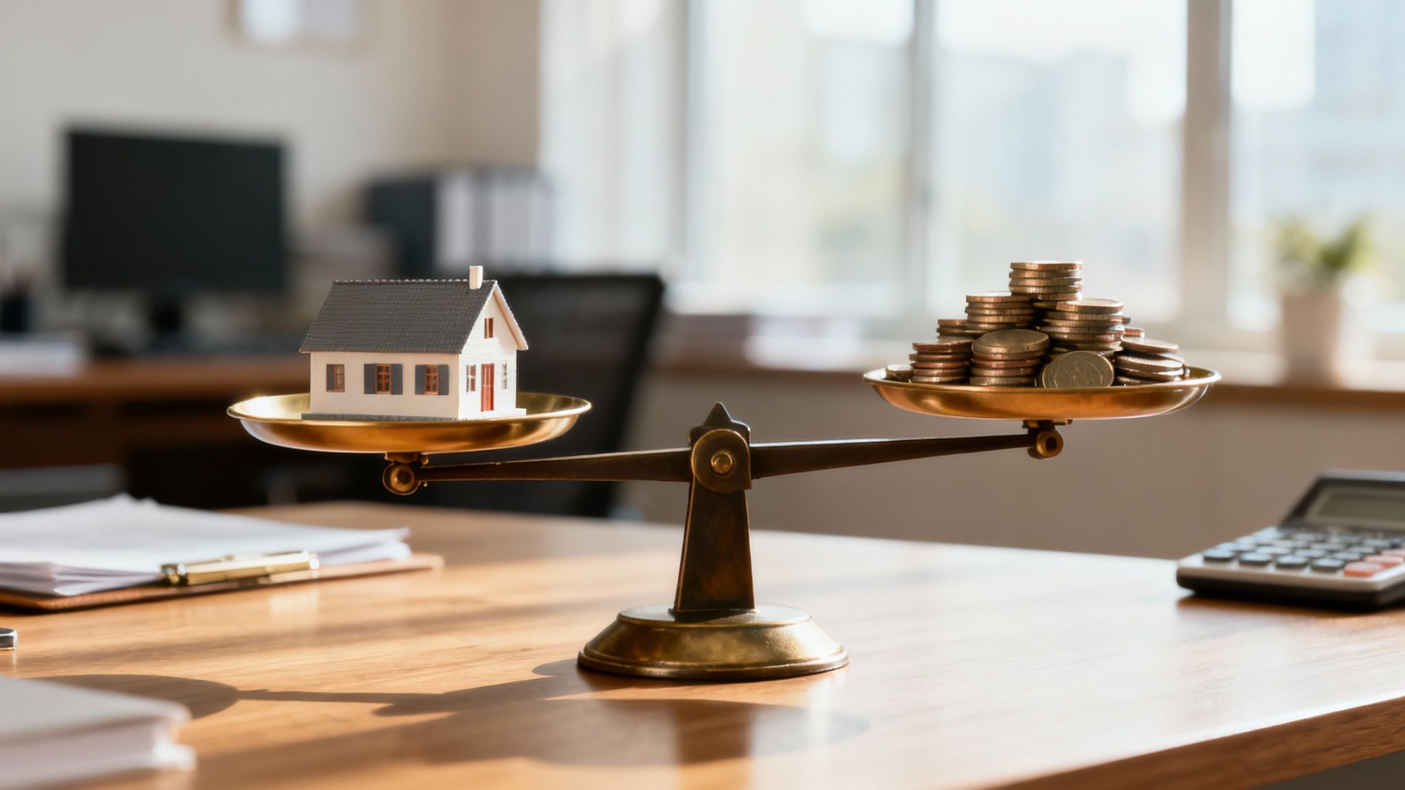 A smiling couple sits on a couch, reviewing documents together, symbolizing their shared future and responsibilities.