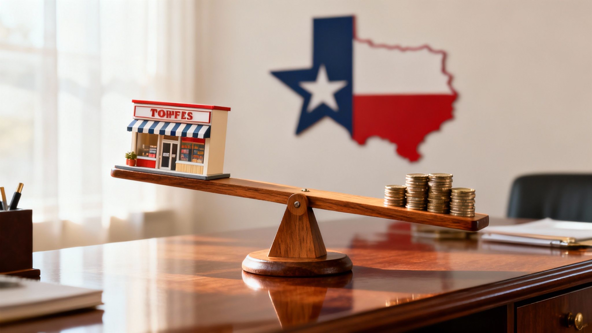 A man and a woman in business attire discussing documents at a table.
