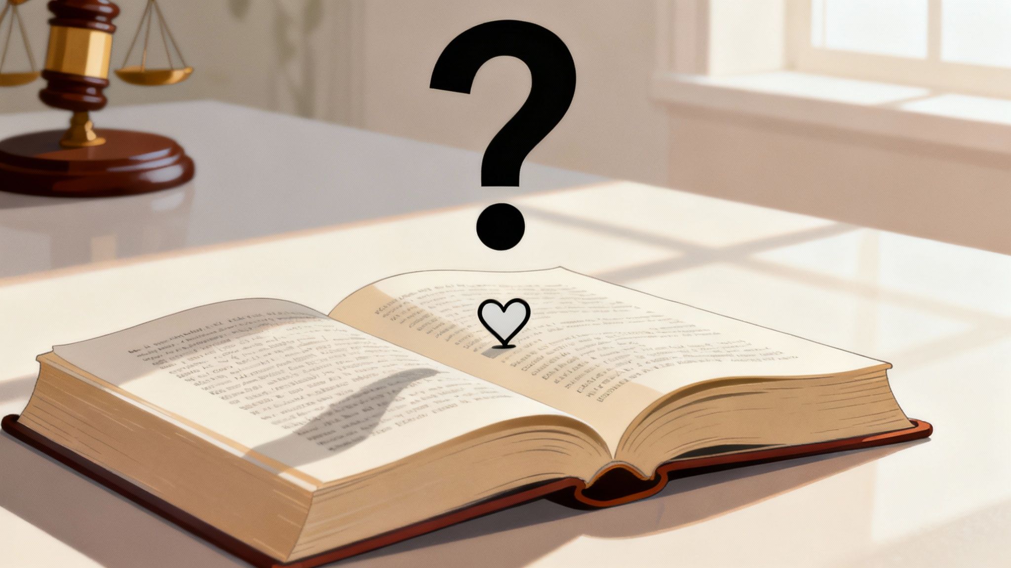 A gavel and law books in a calm, professional setting, representing the legal answers and clarity provided in this section.