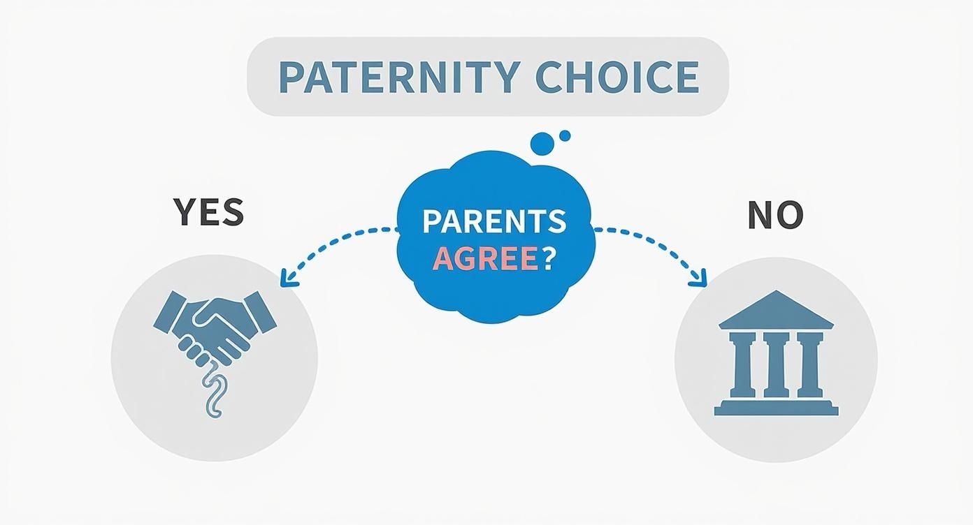Infographic about how to establish paternity in texas