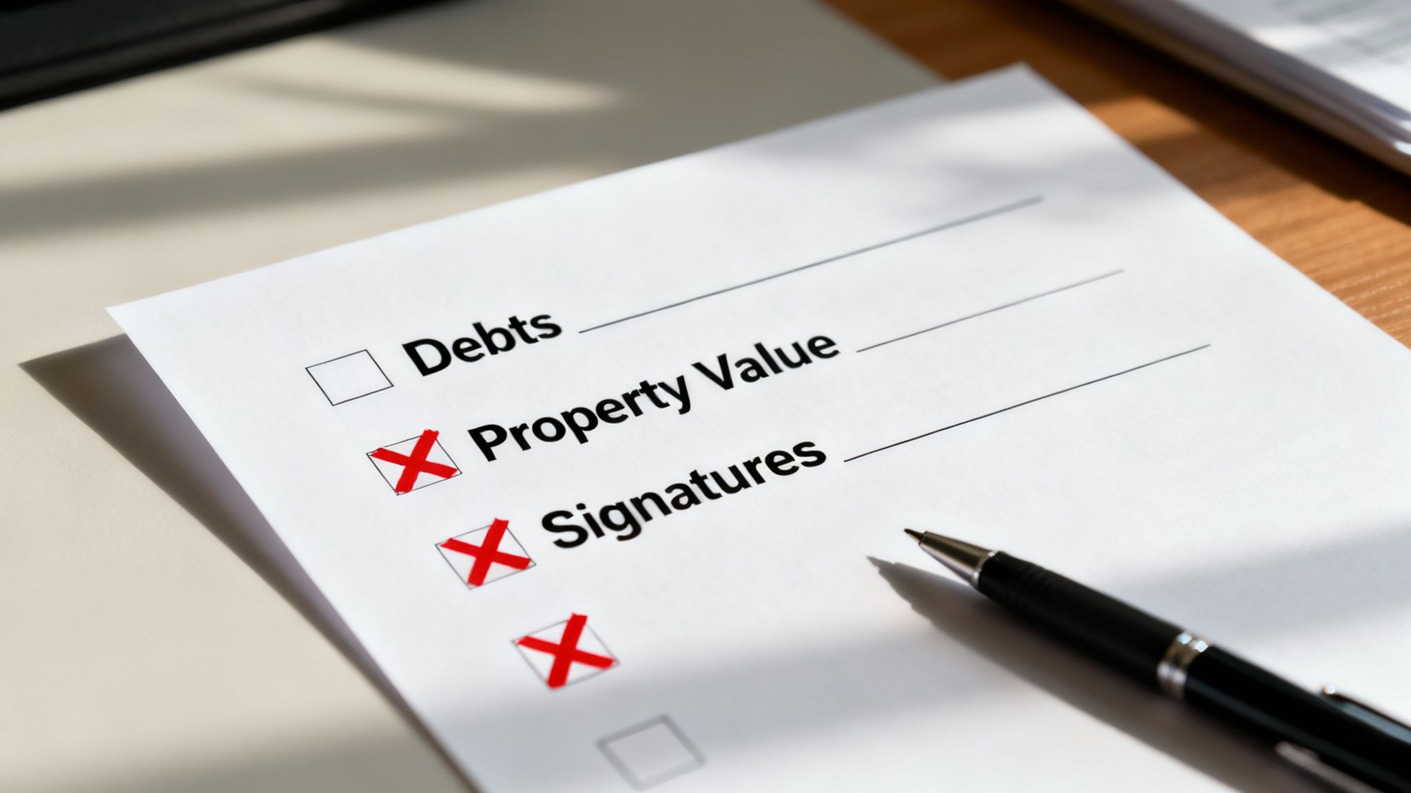 Una persona revisando documentos legales con frustración, simbolizando el rechazo de un affidavit.