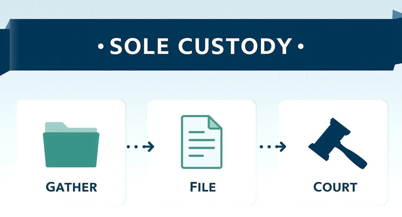 Infographic about how to get sole custody in texas