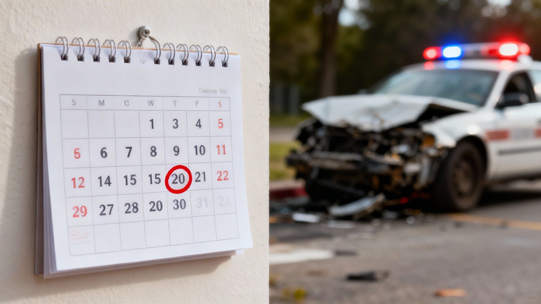 A person looking at a calendar, symbolizing the Texas statute of limitations for car accidents.