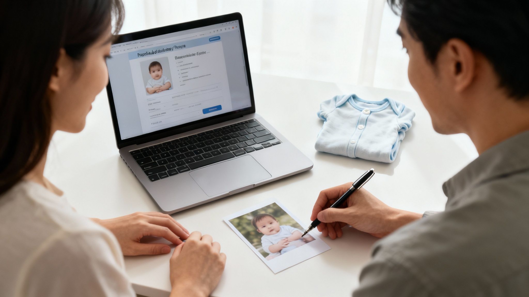 A diverse group of hands, including an infant's, held together in a circle, symbolizing connection and family.