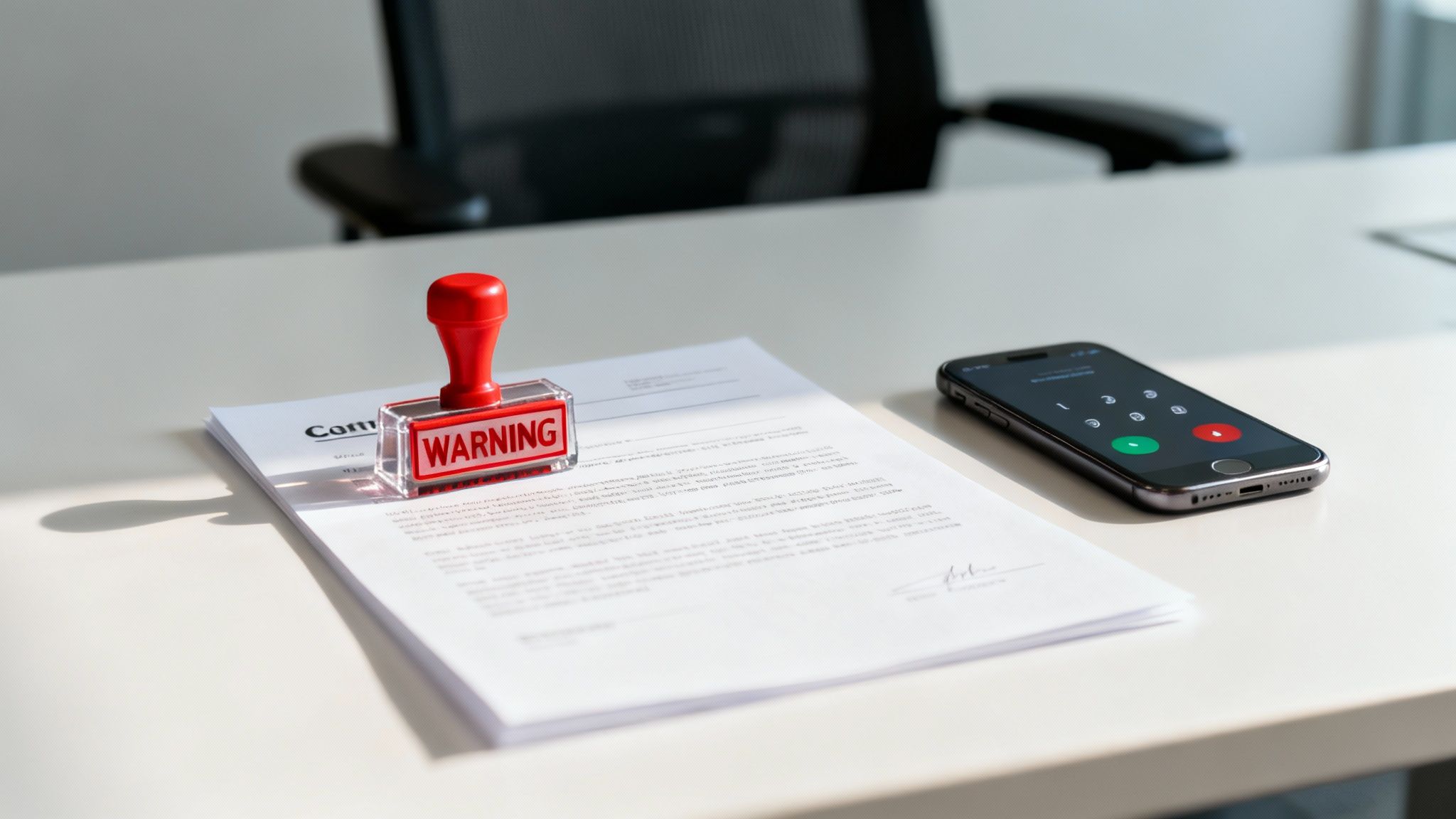 A person looking concerned while reviewing a legal document.