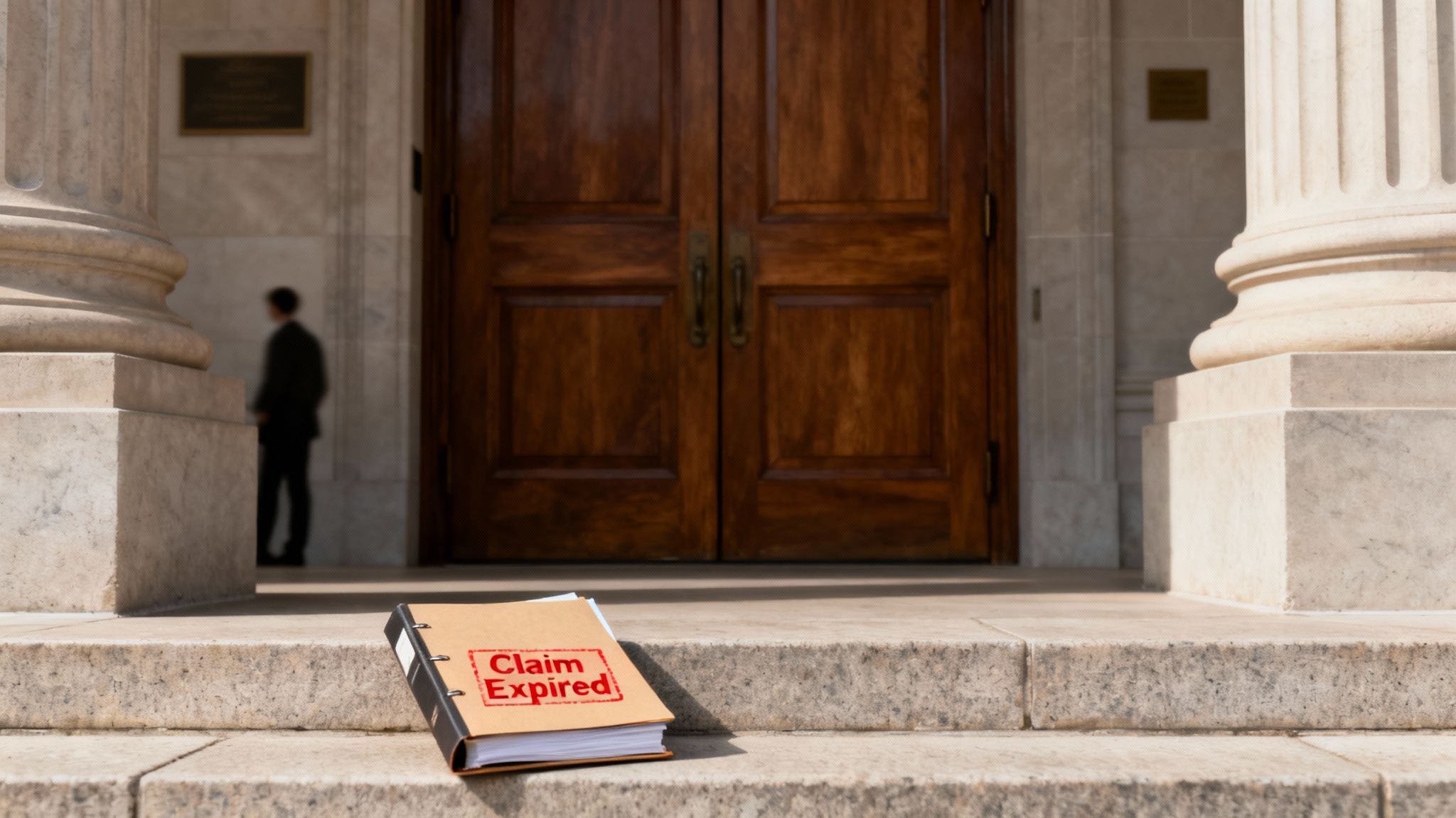 A gavel resting on a law book, symbolizing the finality of a missed legal deadline.
