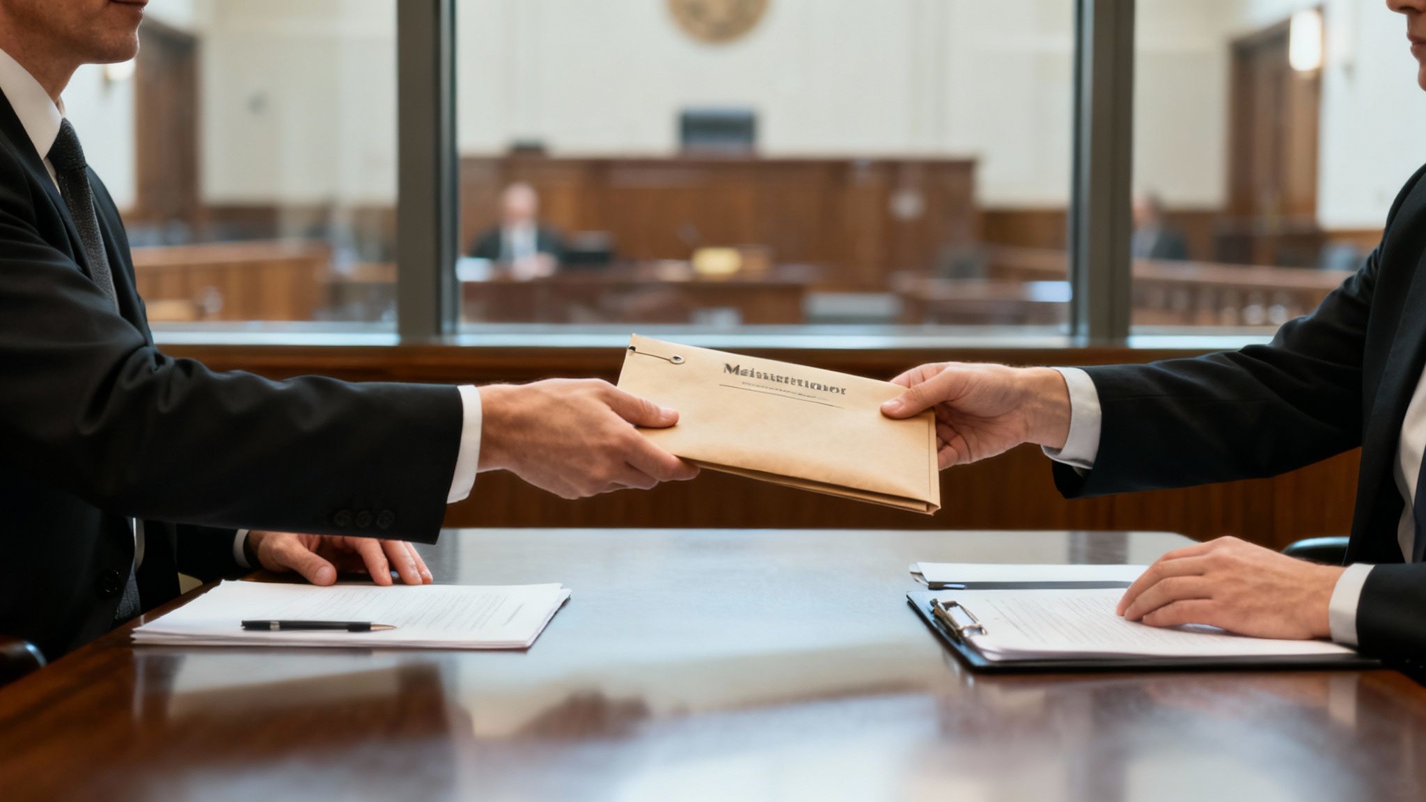 A defense attorney presenting a case in a professional setting.