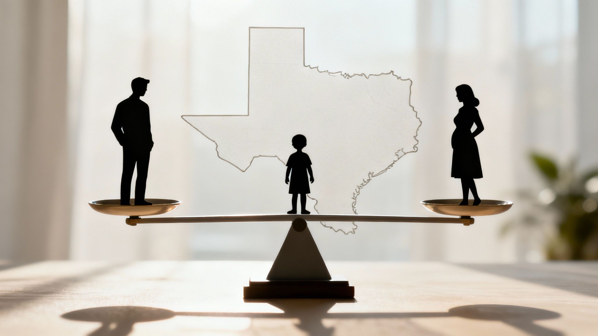 A gavel and law book, symbolizing the legal aspects of joint custody in Texas.