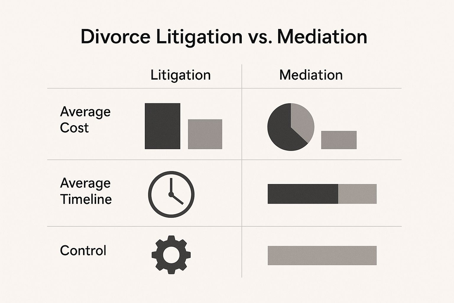 Infographic about divorce vs mediation