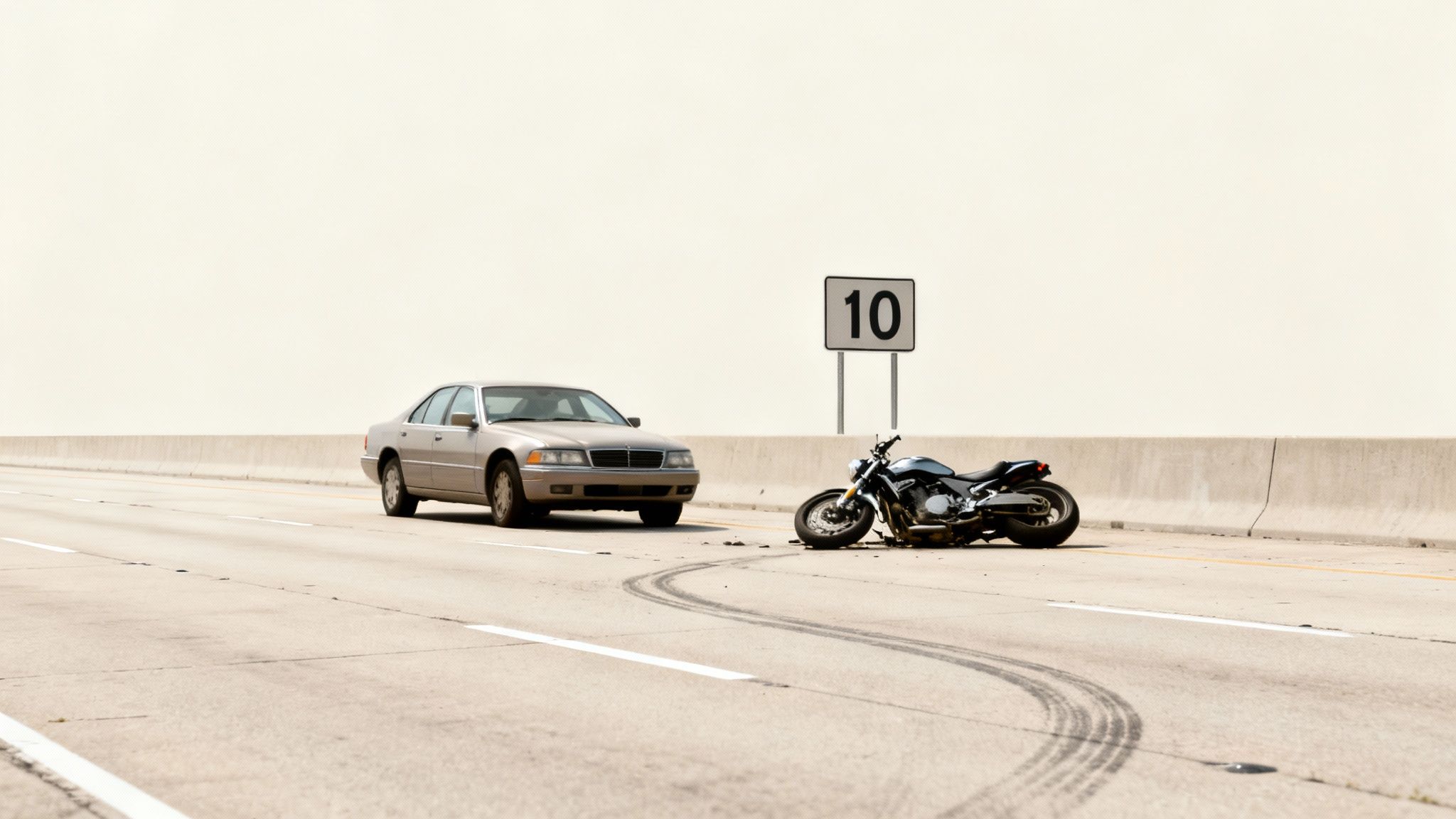 A motorcycle rider on a Texas highway, representing the freedom that comes with riding.