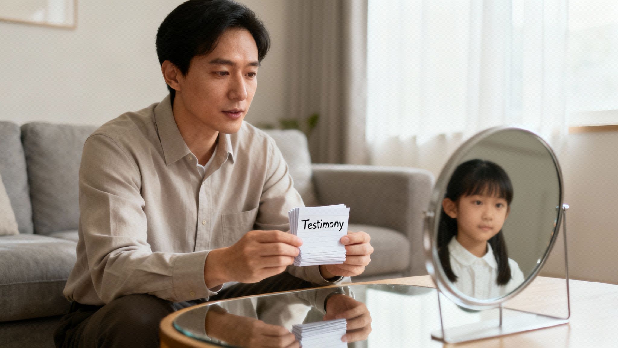 A parent and child in a calm, supportive setting, representing stability.