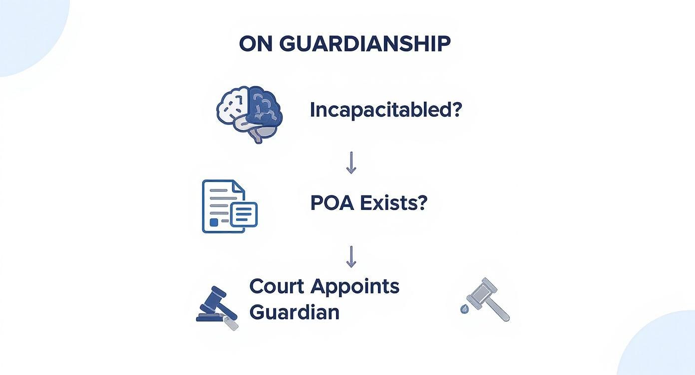 Infographic about guardianship vs power of attorney