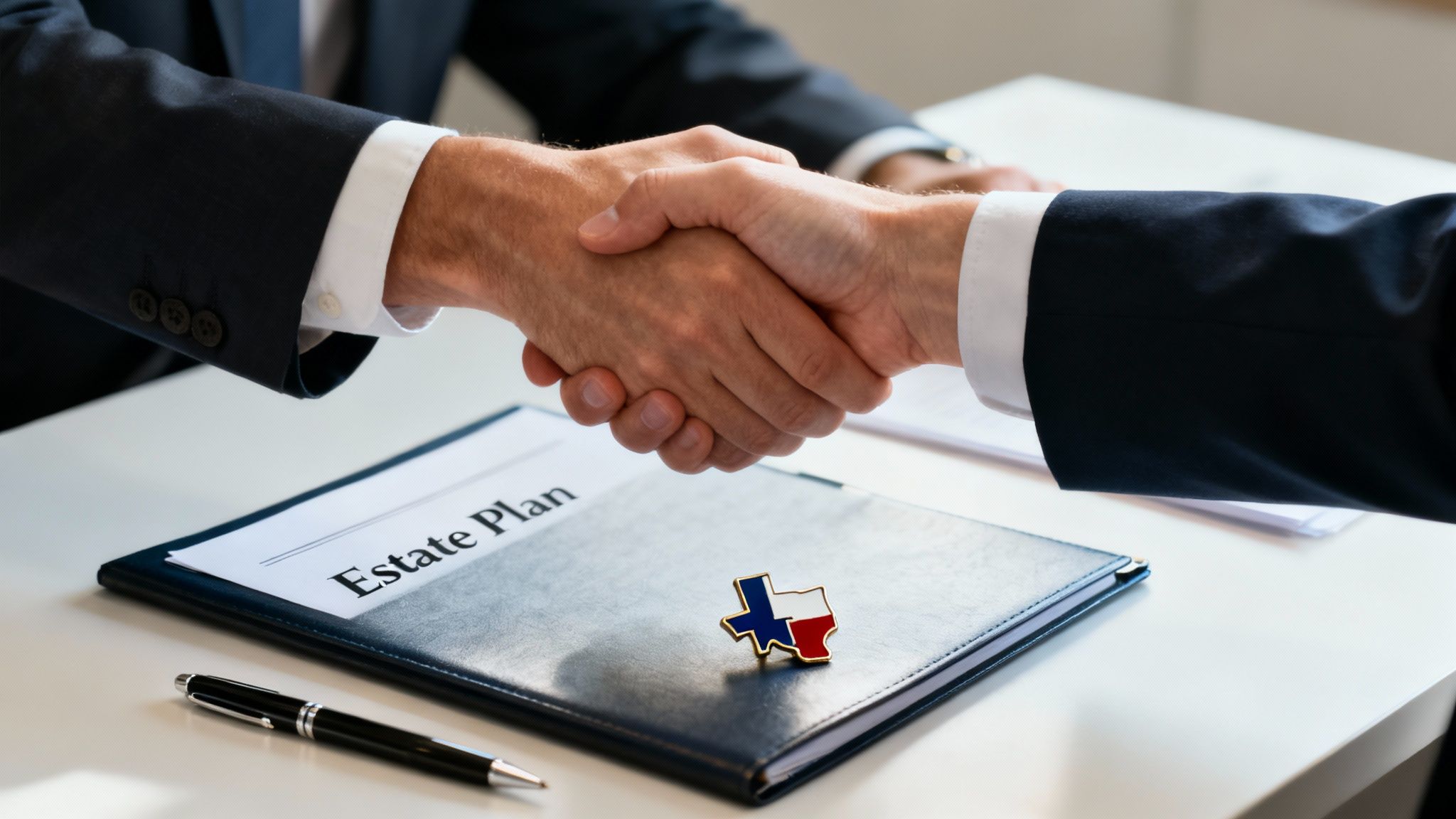 A family reviewing estate planning documents with a lawyer