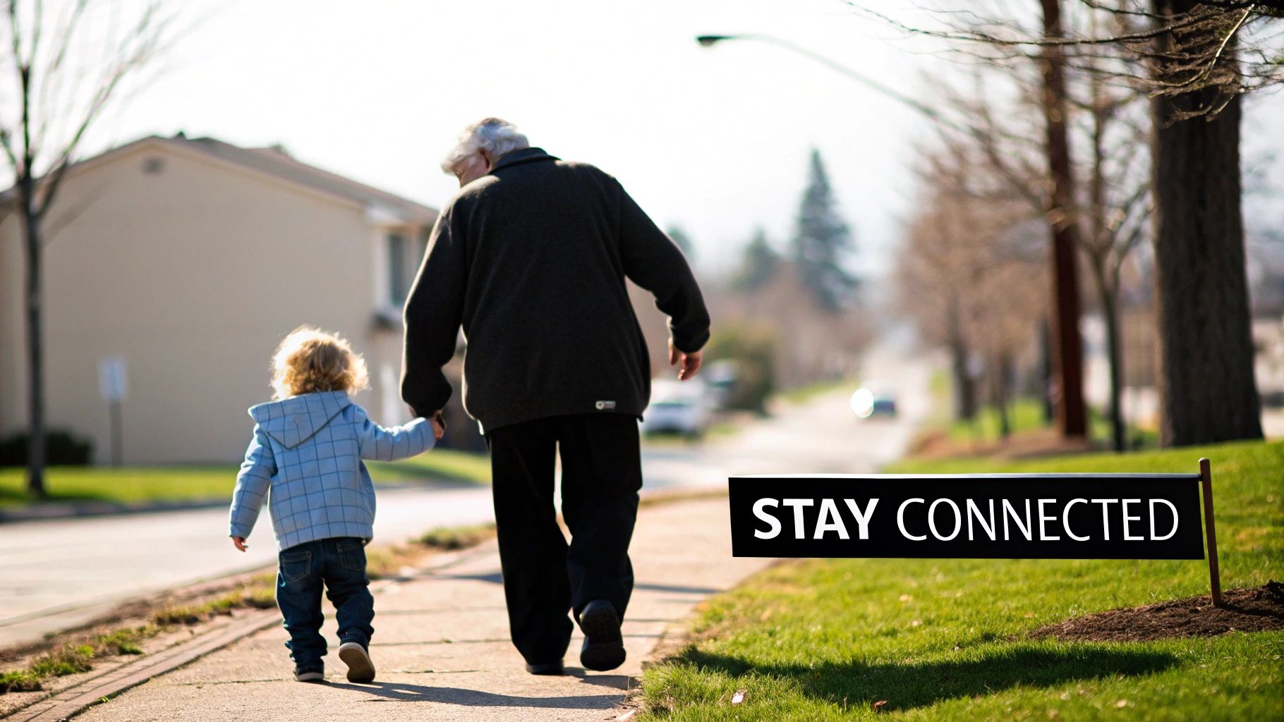 Grandmother and granddaughter laughing together on a couch