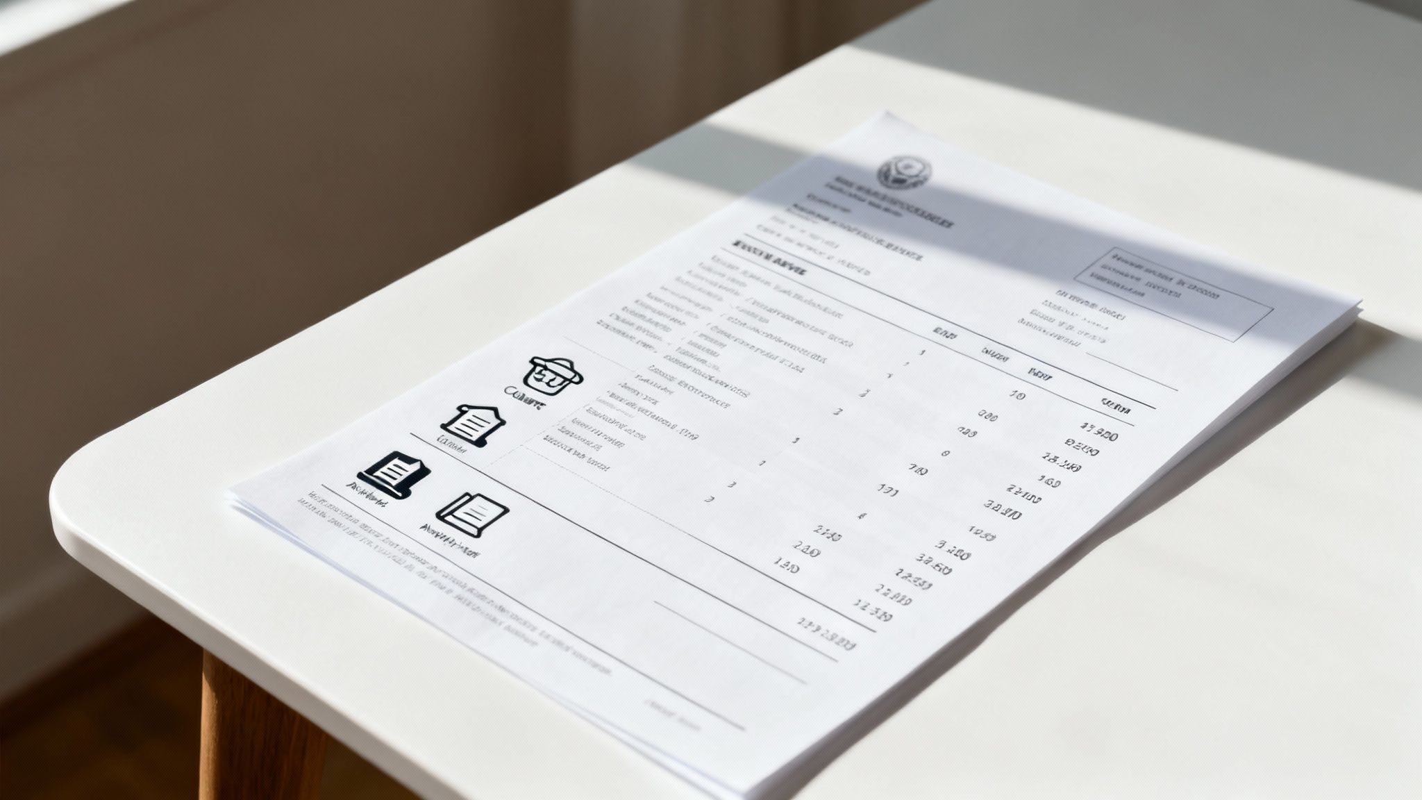 A person using a calculator to review a line-by-line breakdown of divorce fees.
