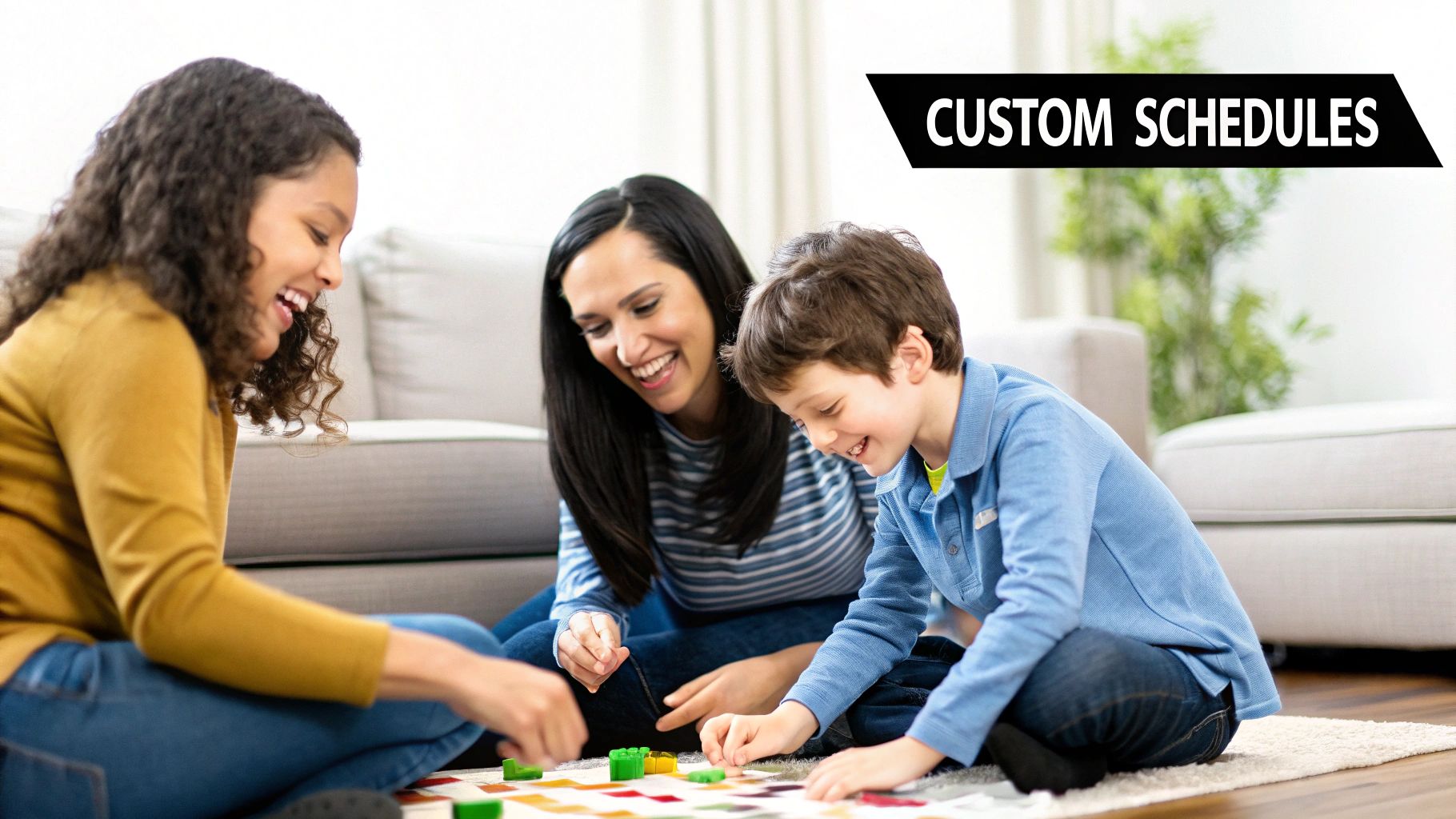 A diverse family with different needs smiling together.