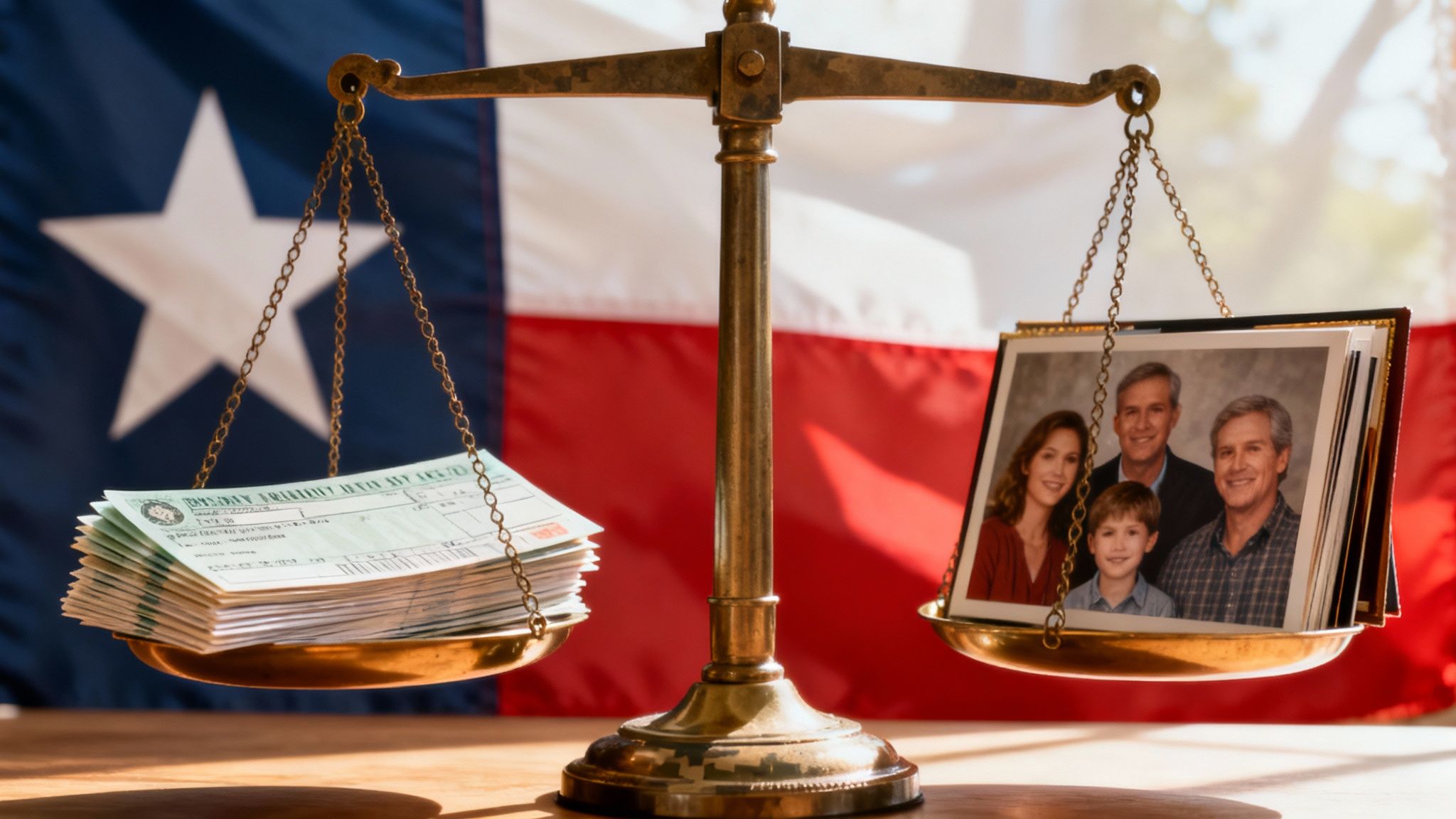 A retired service member and their spouse looking over financial documents at a table.