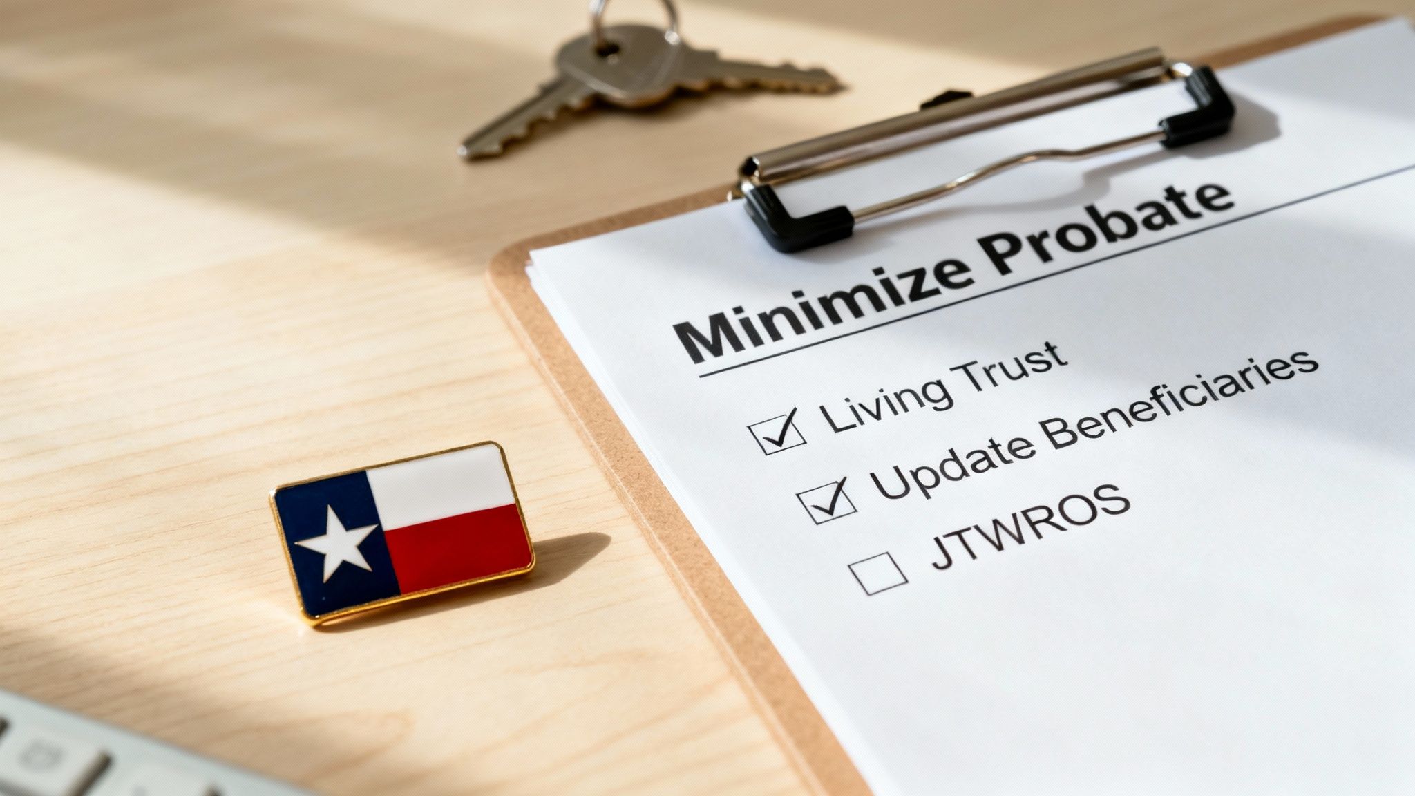 Texas estate planning checklist for minimizing probate with living trust and beneficiary updates