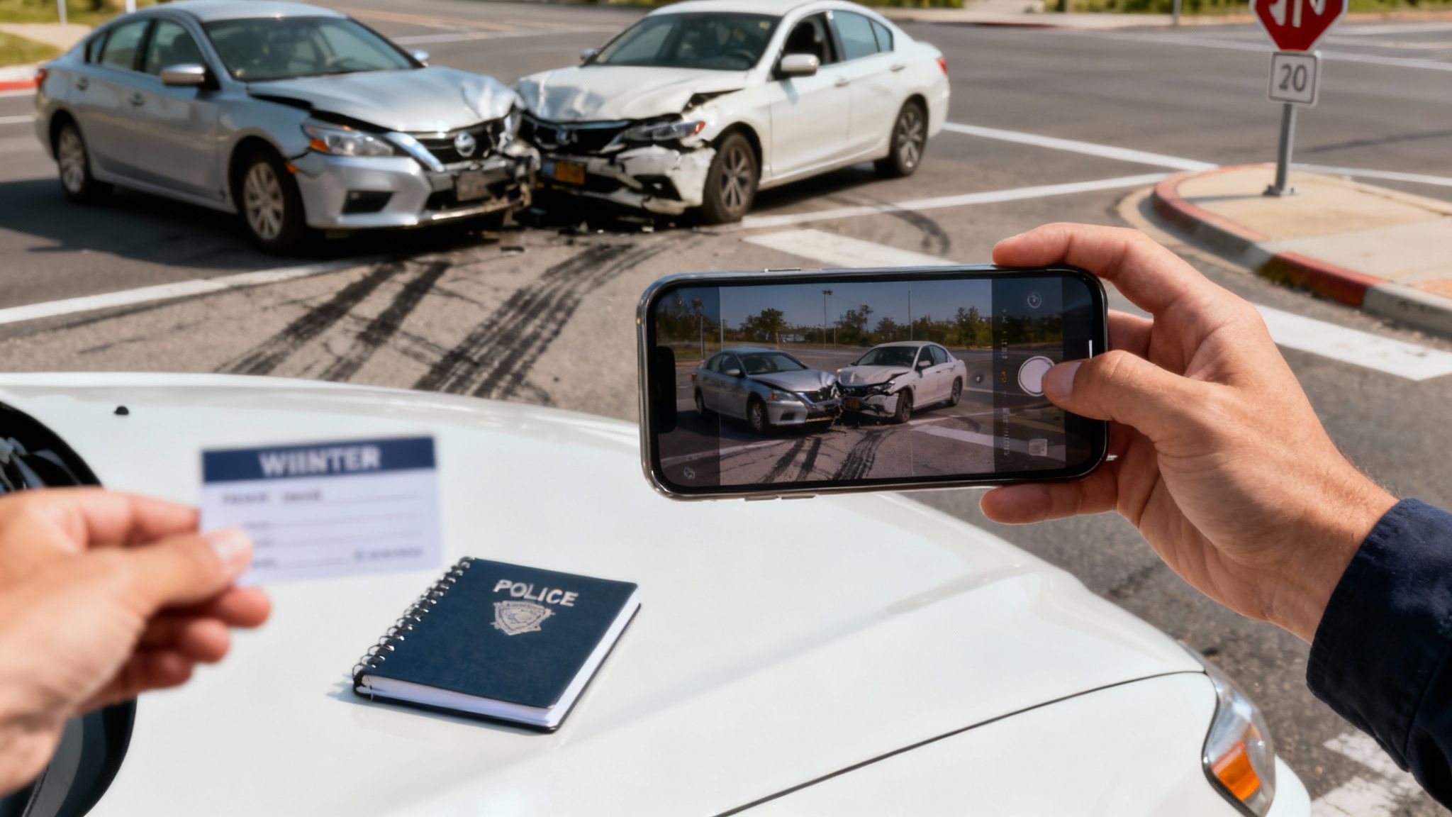 A doctor examining a patient's neck after a car accident.