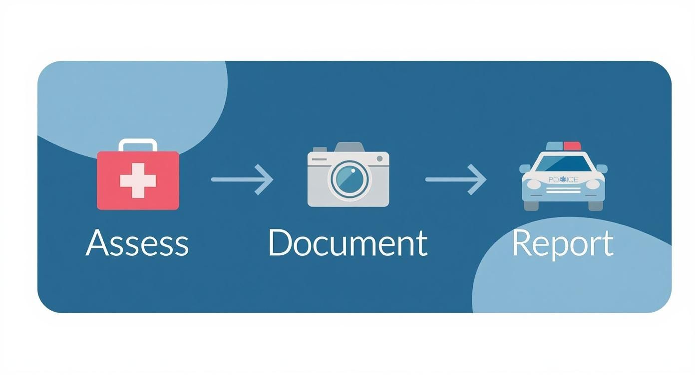Infographic about what to do after hit and run