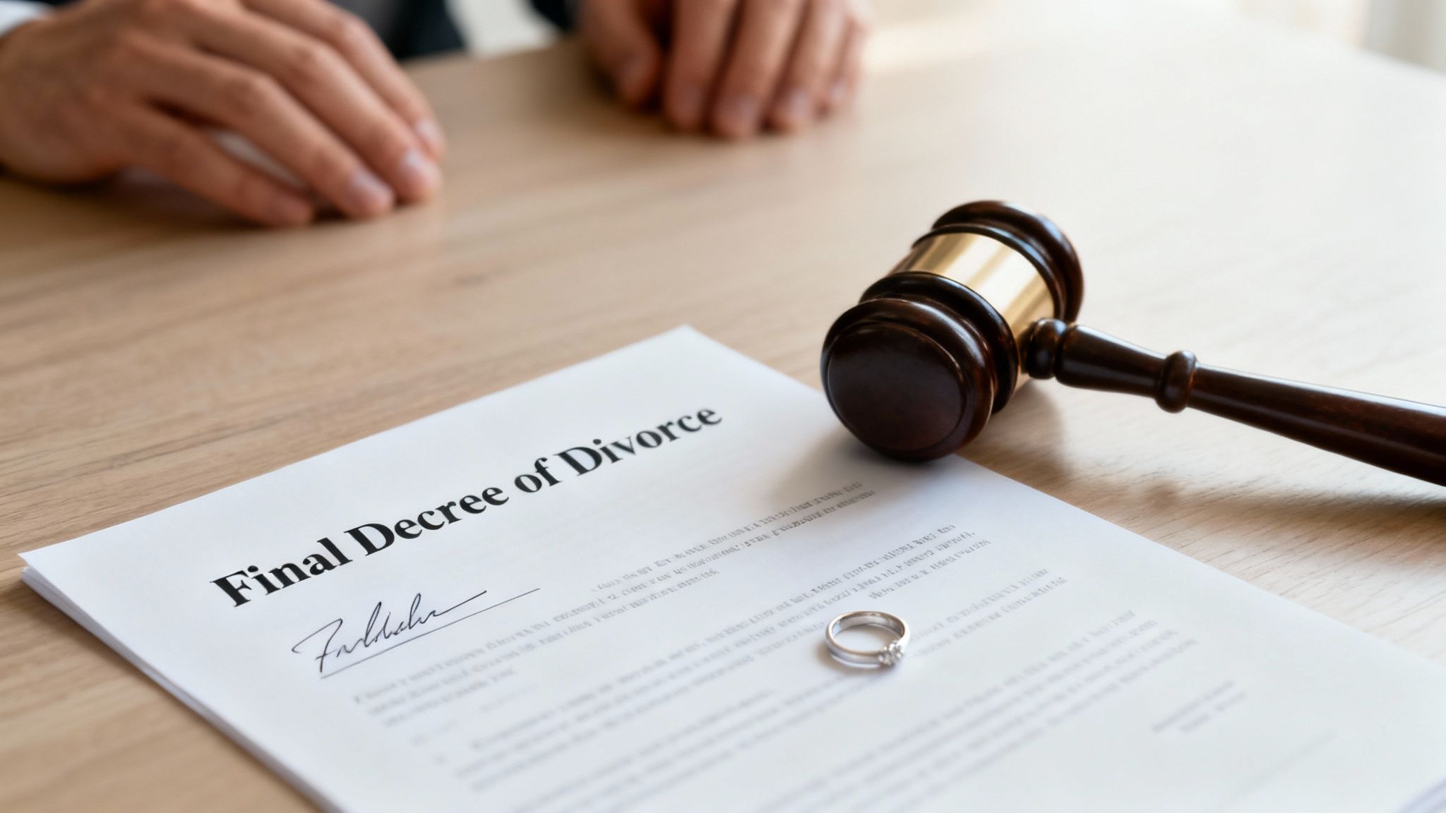 A person looking thoughtfully at a question mark, symbolizing common questions about divorce.