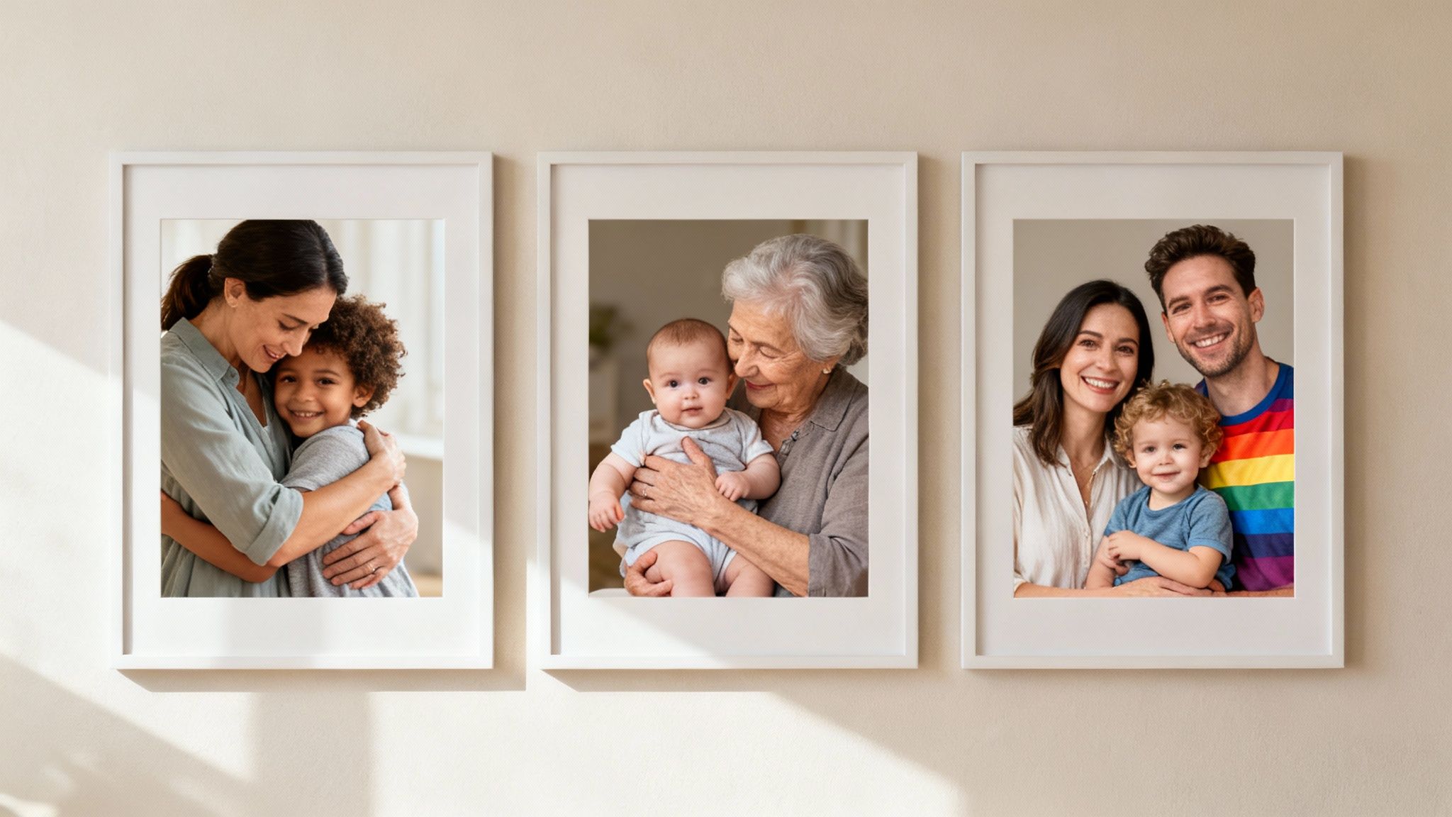 A diverse family smiling together, representing unique adoption situations.