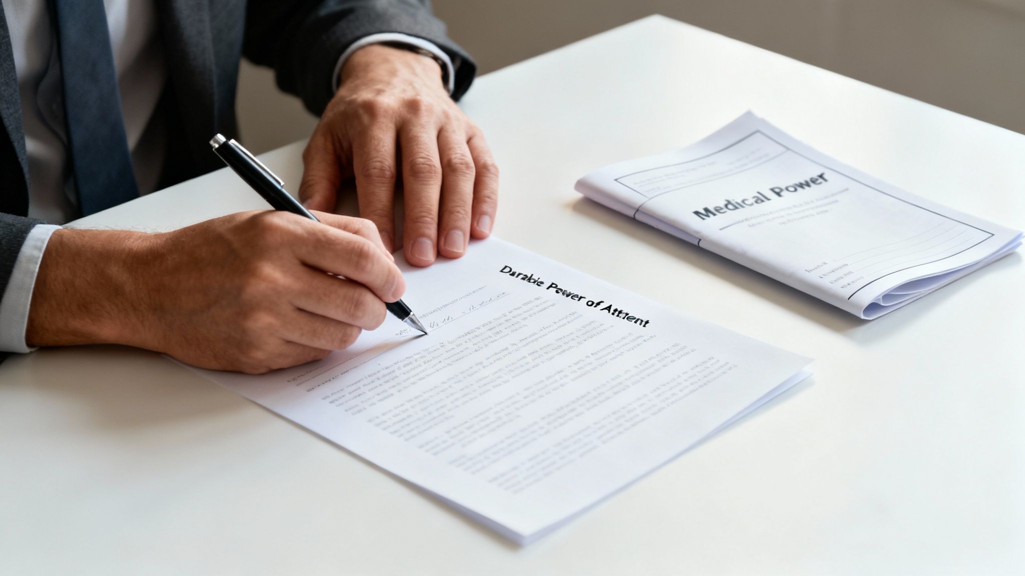 A smiling elderly woman sitting with her adult daughter at a kitchen table, reviewing documents together.