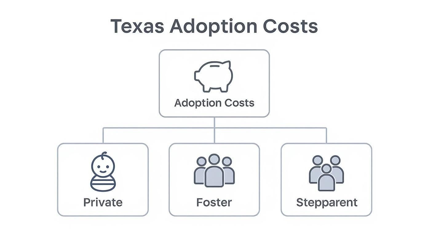 Infographic about price of adoption in texas