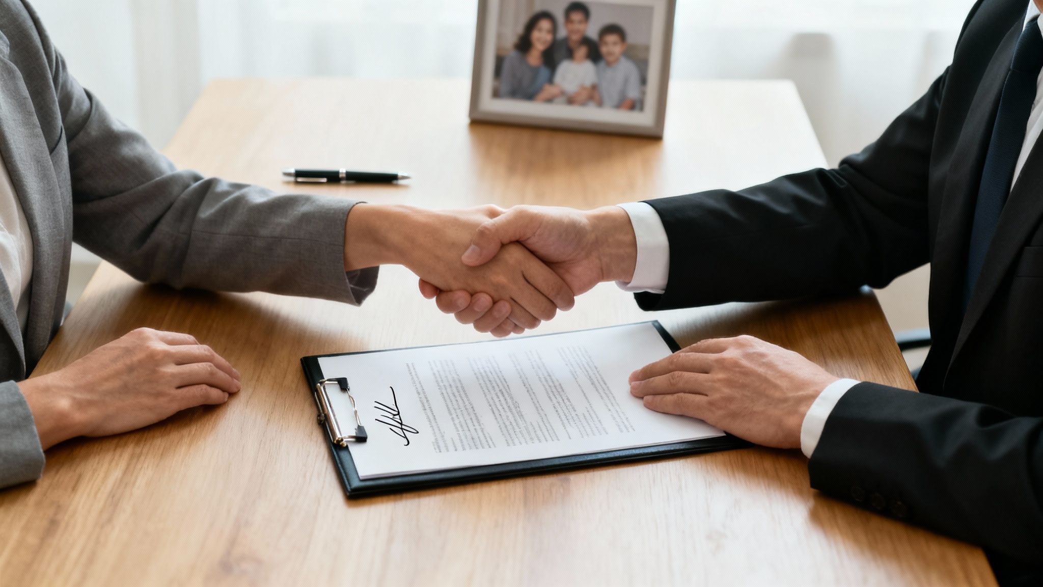 Una abogada revisa documentos con su cliente, protegiendo sus intereses en un divorcio en Texas.